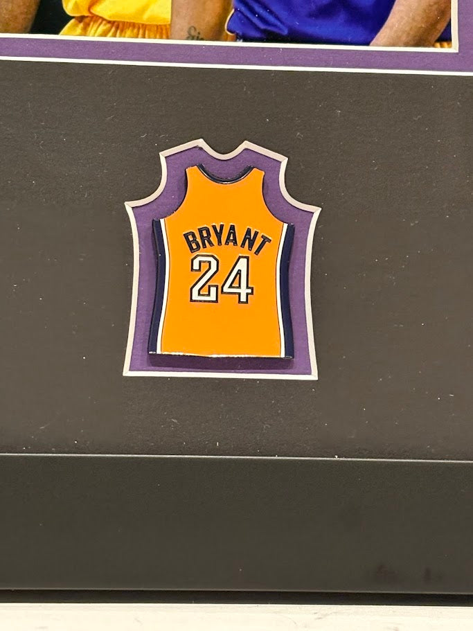 Kobe Bryant Framed Photo & Pin Collage with Laser Autograph – 14x18
