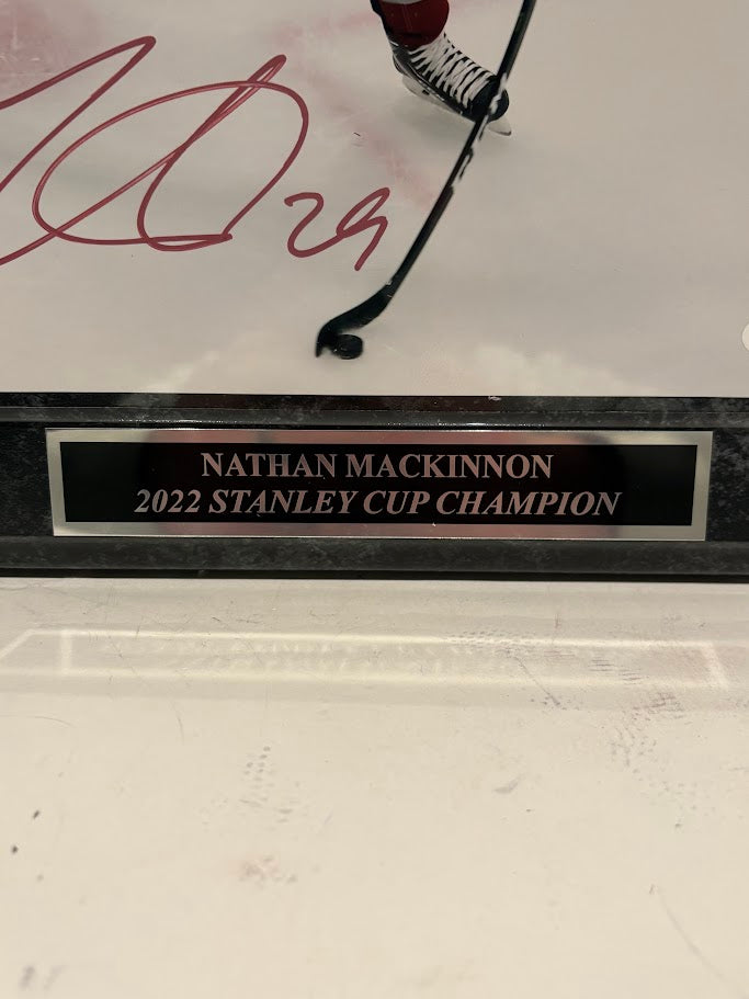 Nathan MacKinnon Autographed 8x10 Colorado Avalanche Action Photo with Plaque – JSA COA