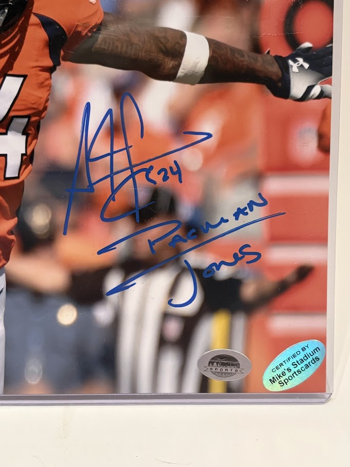 Adam "PacMan" Jones Autographed Denver Broncos 8x10 Photo | JSA COA