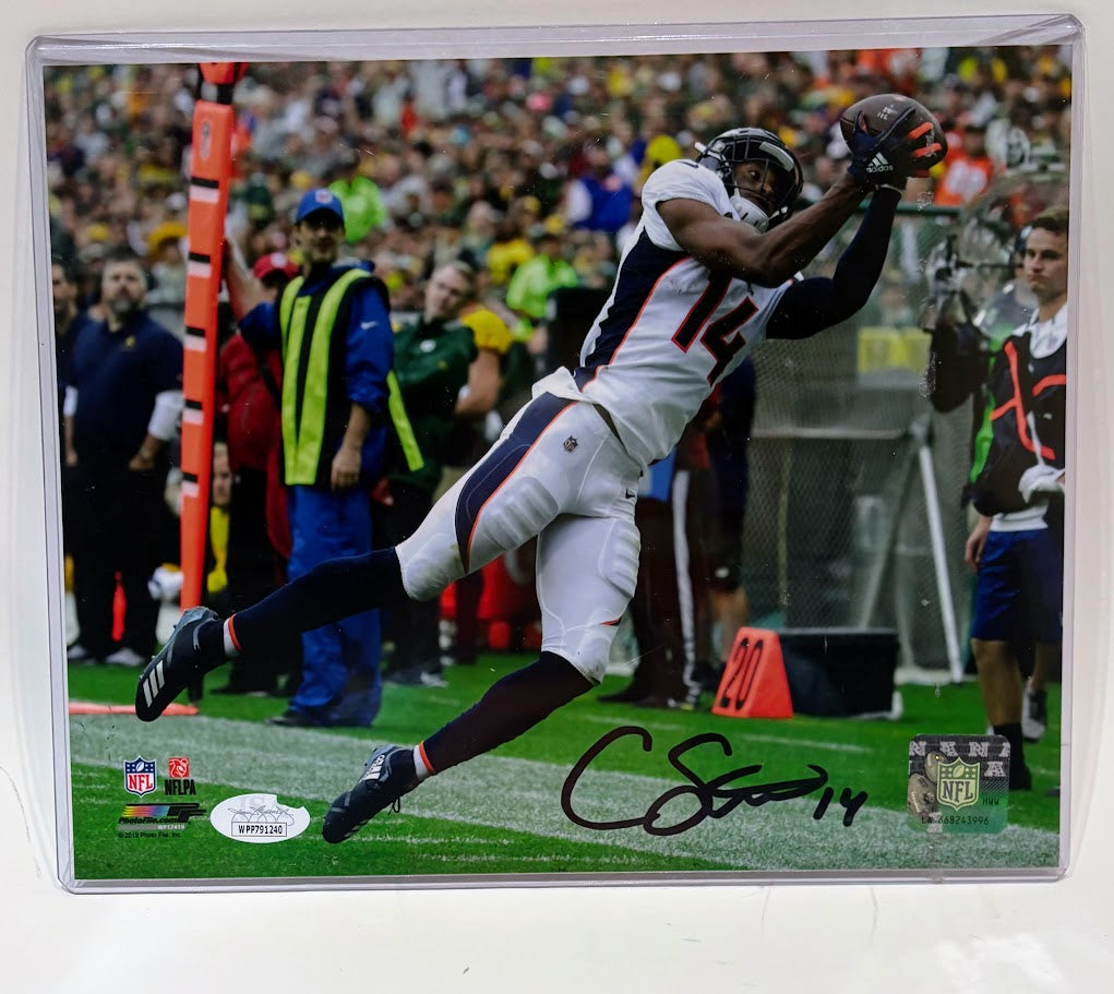 Courtland Sutton Autographed Denver Broncos 8x10 Photo — Diving Catch | JSA COA