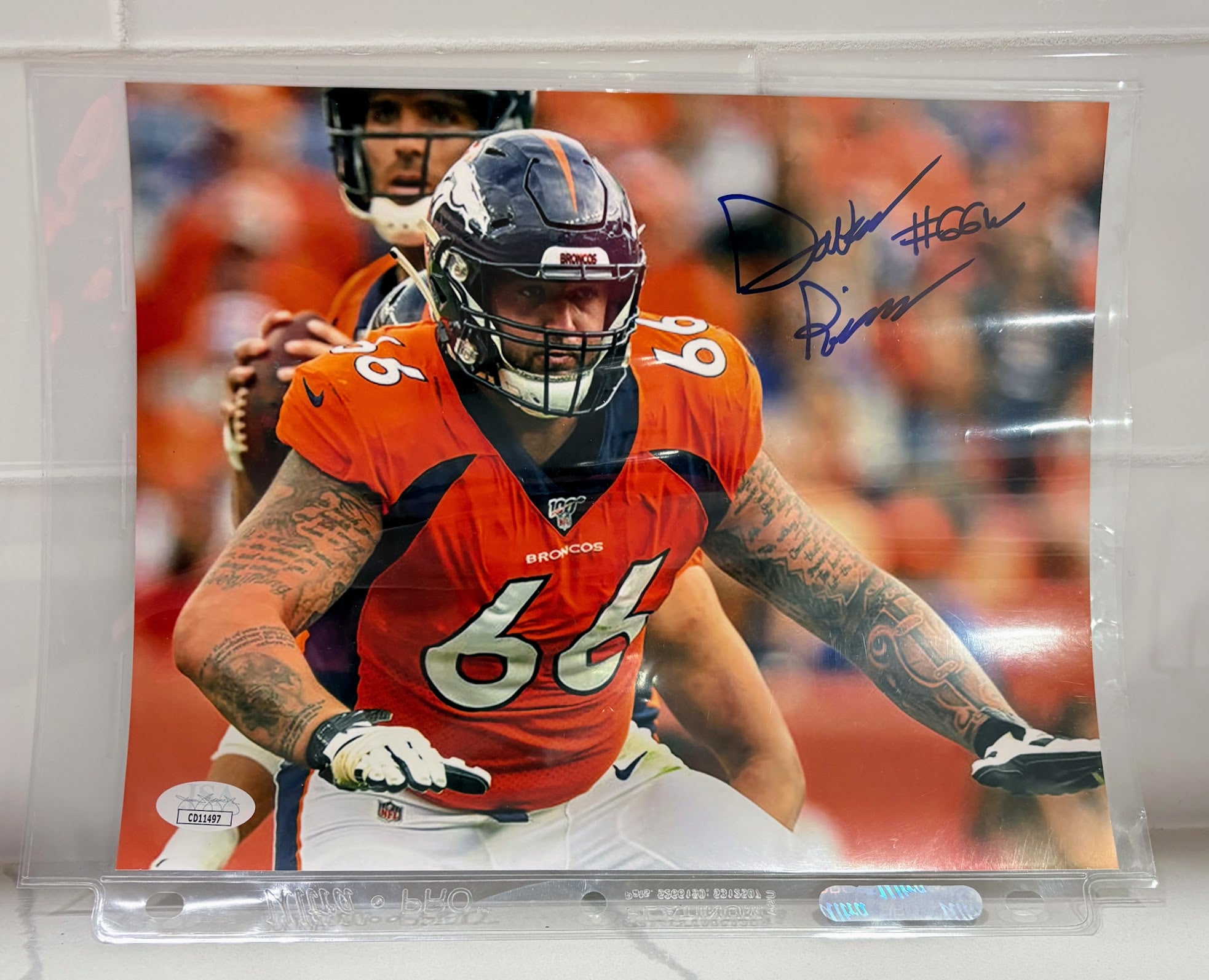 Dalton Risner Autographed 8x10 Photo — Denver Broncos | JSA COA