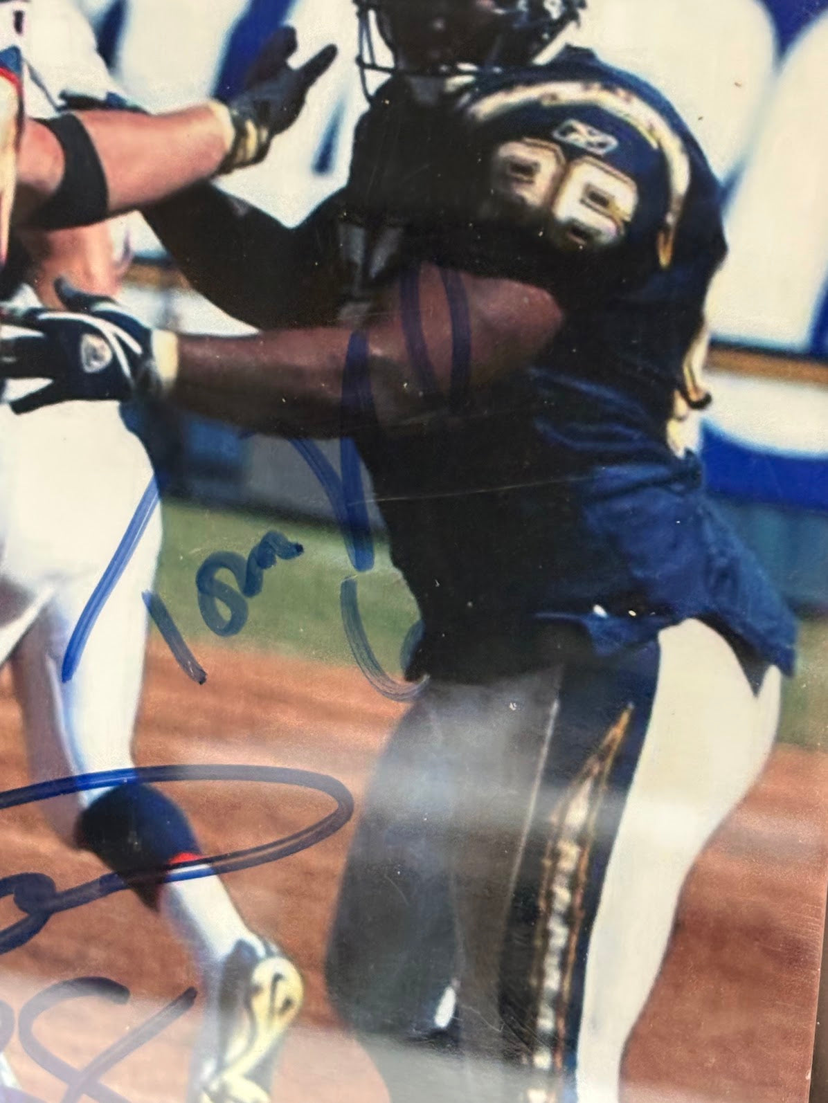 Dwayne Carswell, Tom Nalen & Mike Anderson Triple Autographed 8x10 Photo with Plaque — Denver Broncos | JSA COA