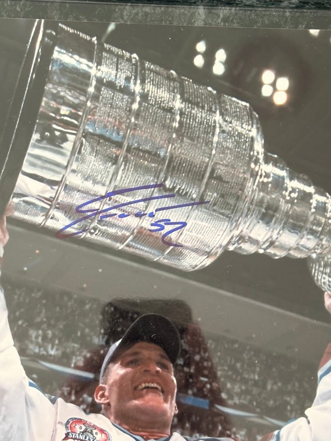 Adam Foote Autographed 8x10 Photo — Colorado Avalanche with Plaque | JSA COA, 2x Stanley Cup Champion