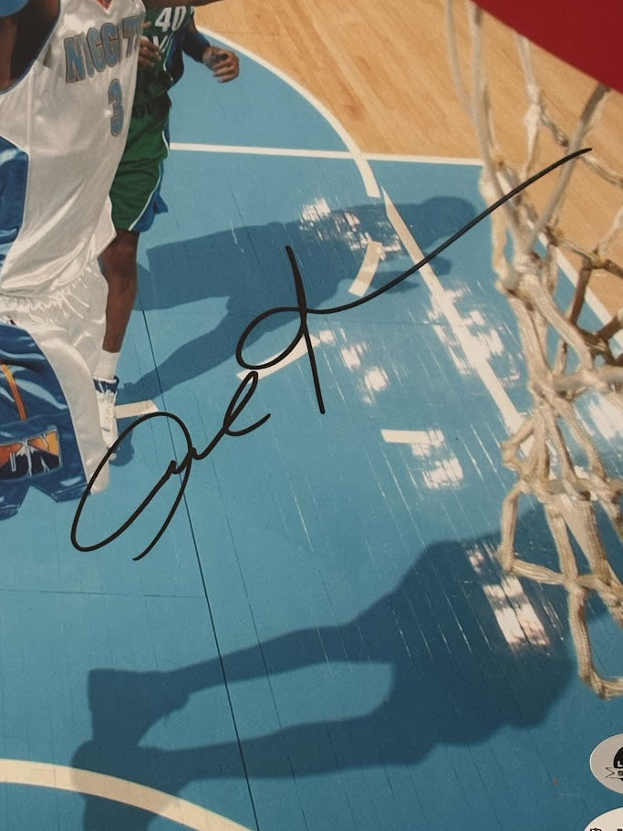 Allen Iverson Autographed 8x10 Photo — Denver Nuggets with Plaque | JSA COA, NBA Hall of Famer