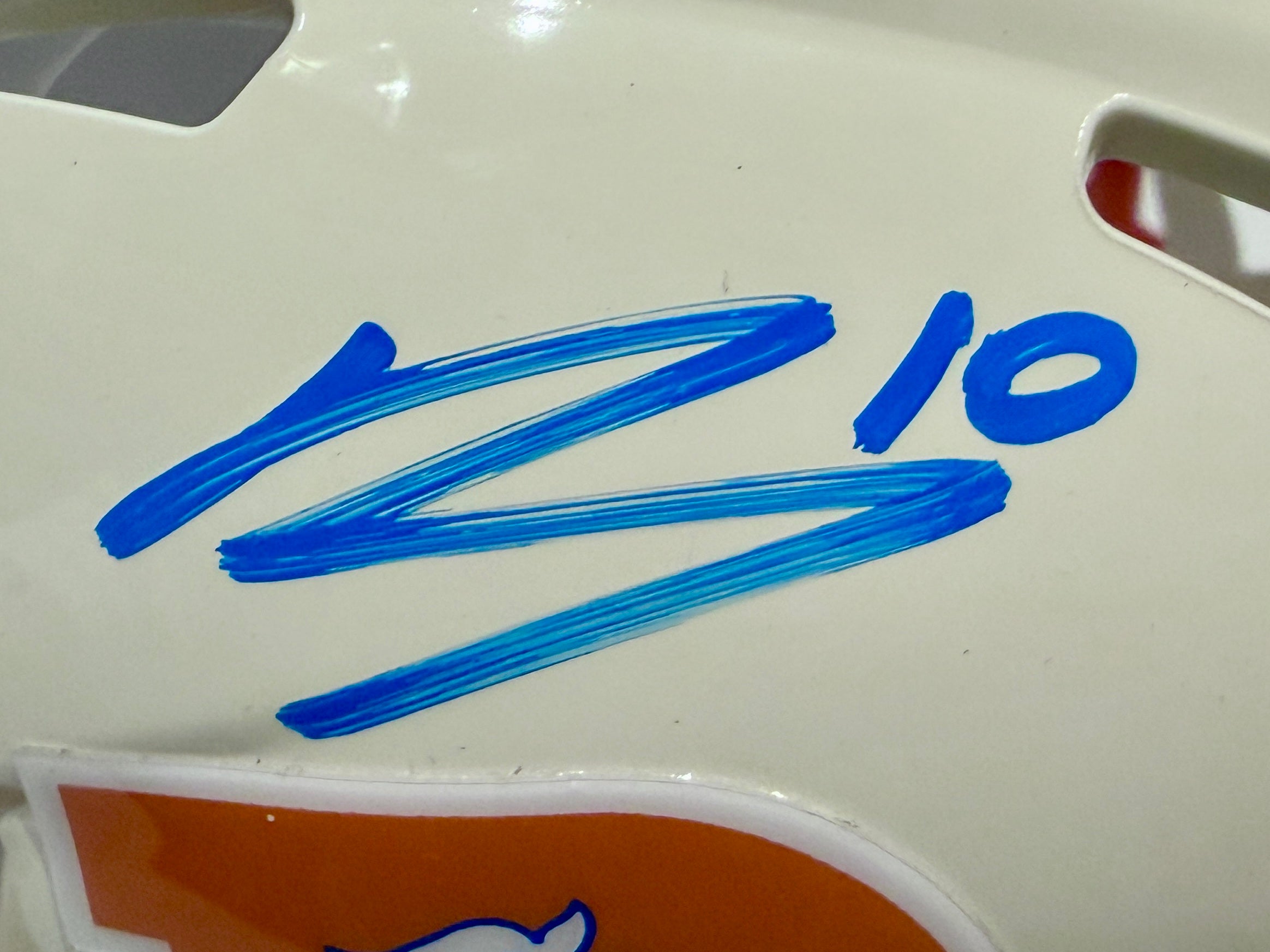 Bo Nix Autographed Denver Broncos Retro Mini Helmet BAS COA - Latitude Sports Marketing