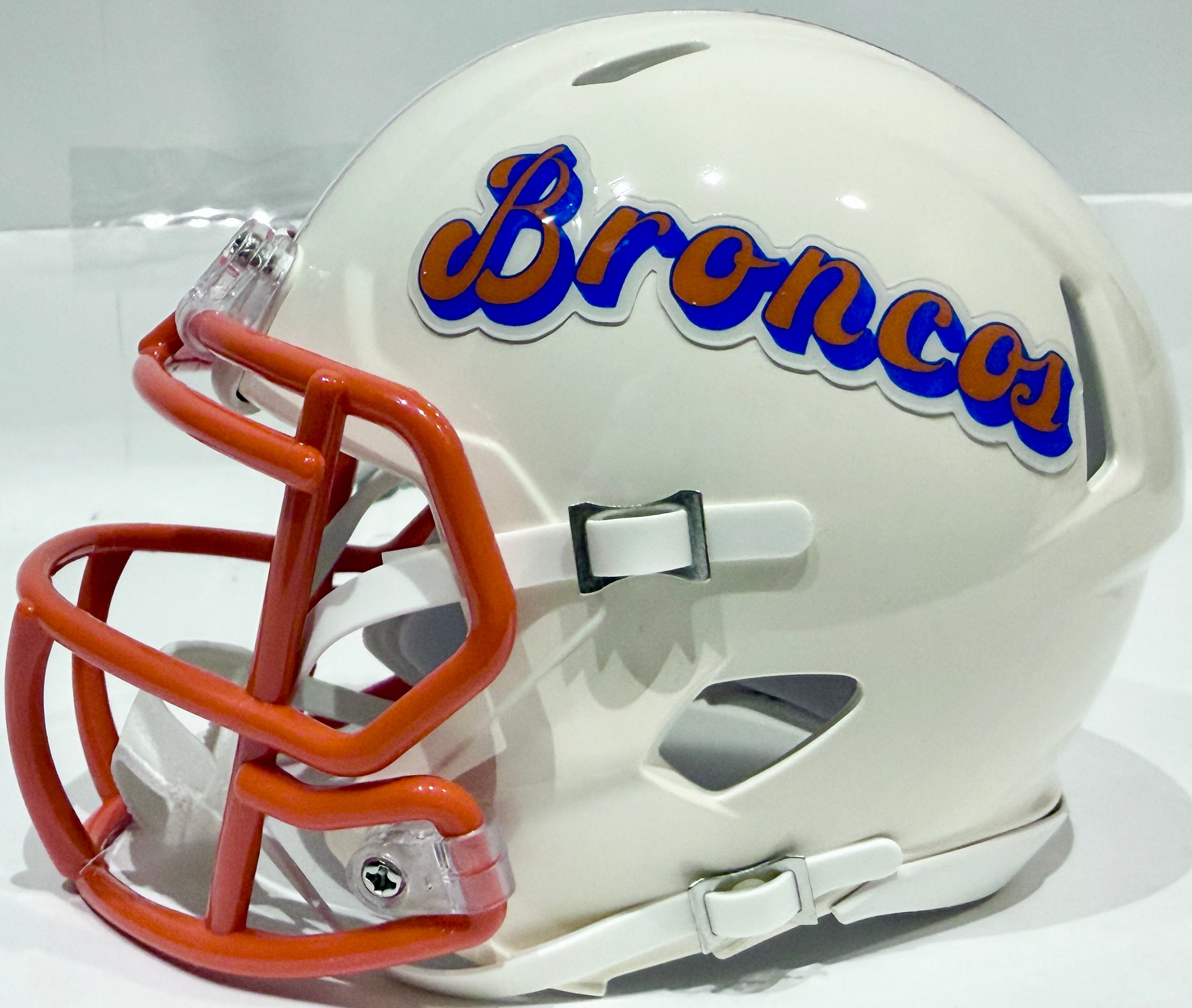 Bo Nix Autographed Denver Broncos Retro Mini Helmet BAS COA - Latitude Sports Marketing