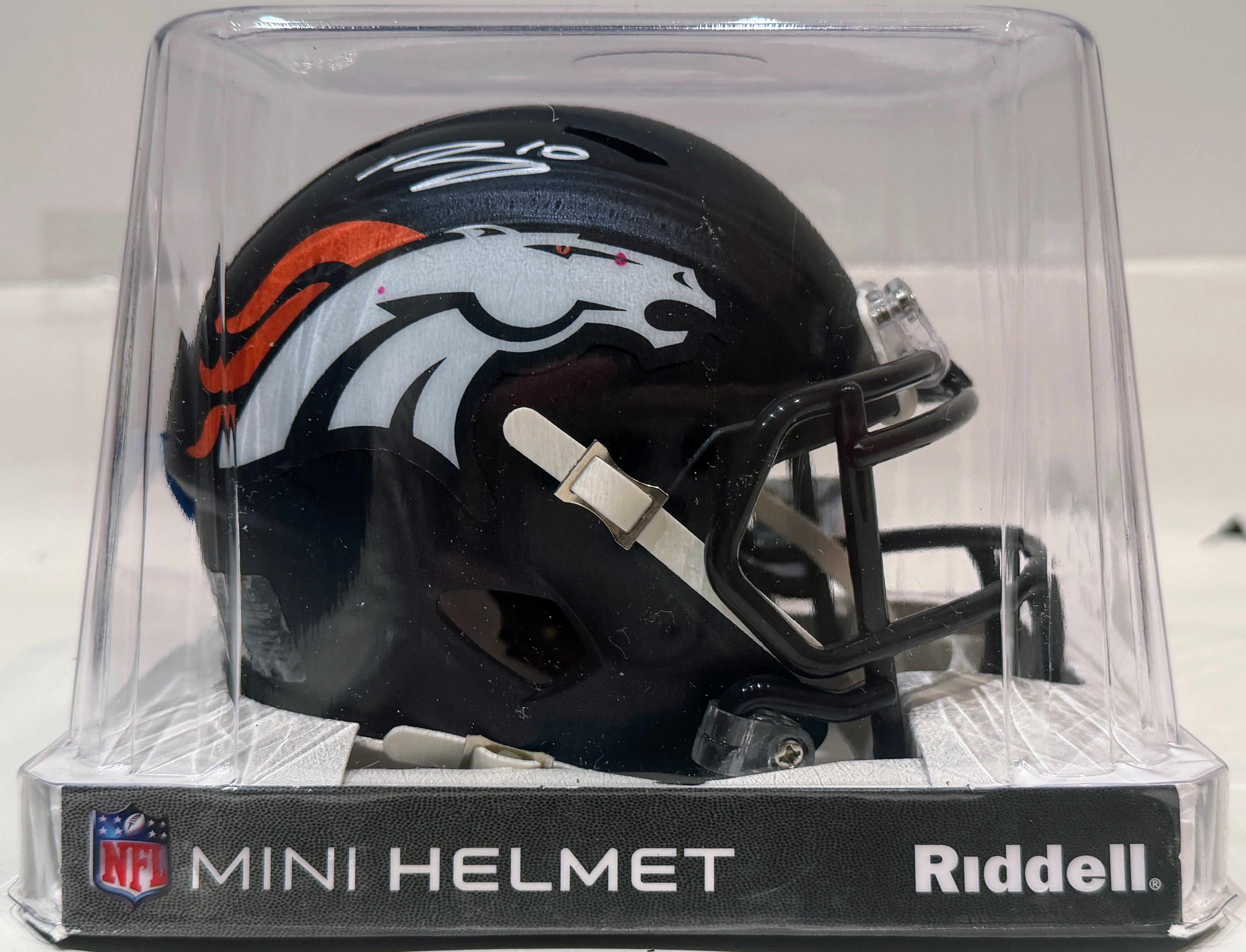 Bo Nix Autographed Denver Broncos Mini Helmet BAS COA - Latitude Sports Marketing