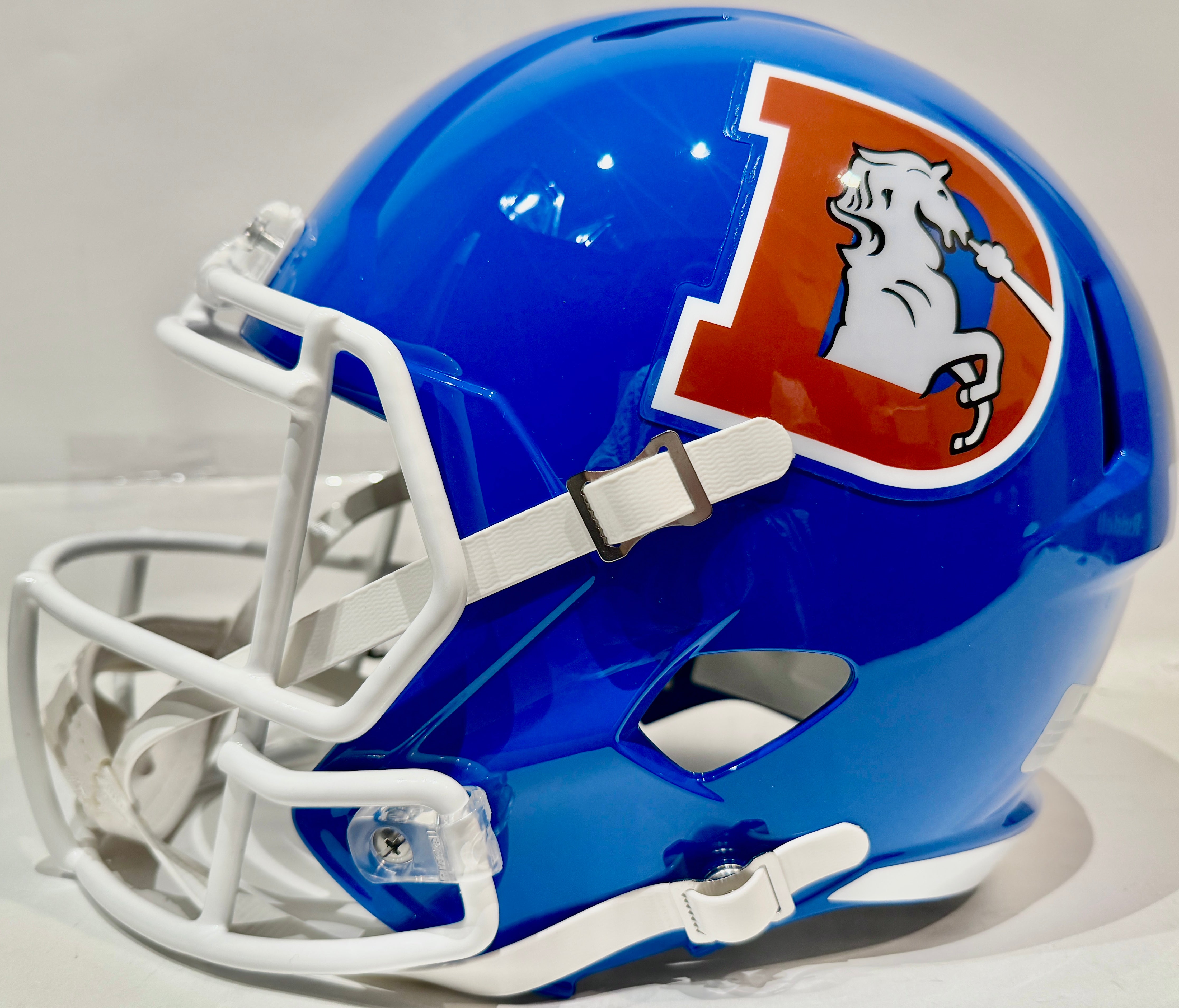 Bo Nix Autographed Denver Broncos D Logo Replica Helmet BAS COA - Latitude Sports Marketing