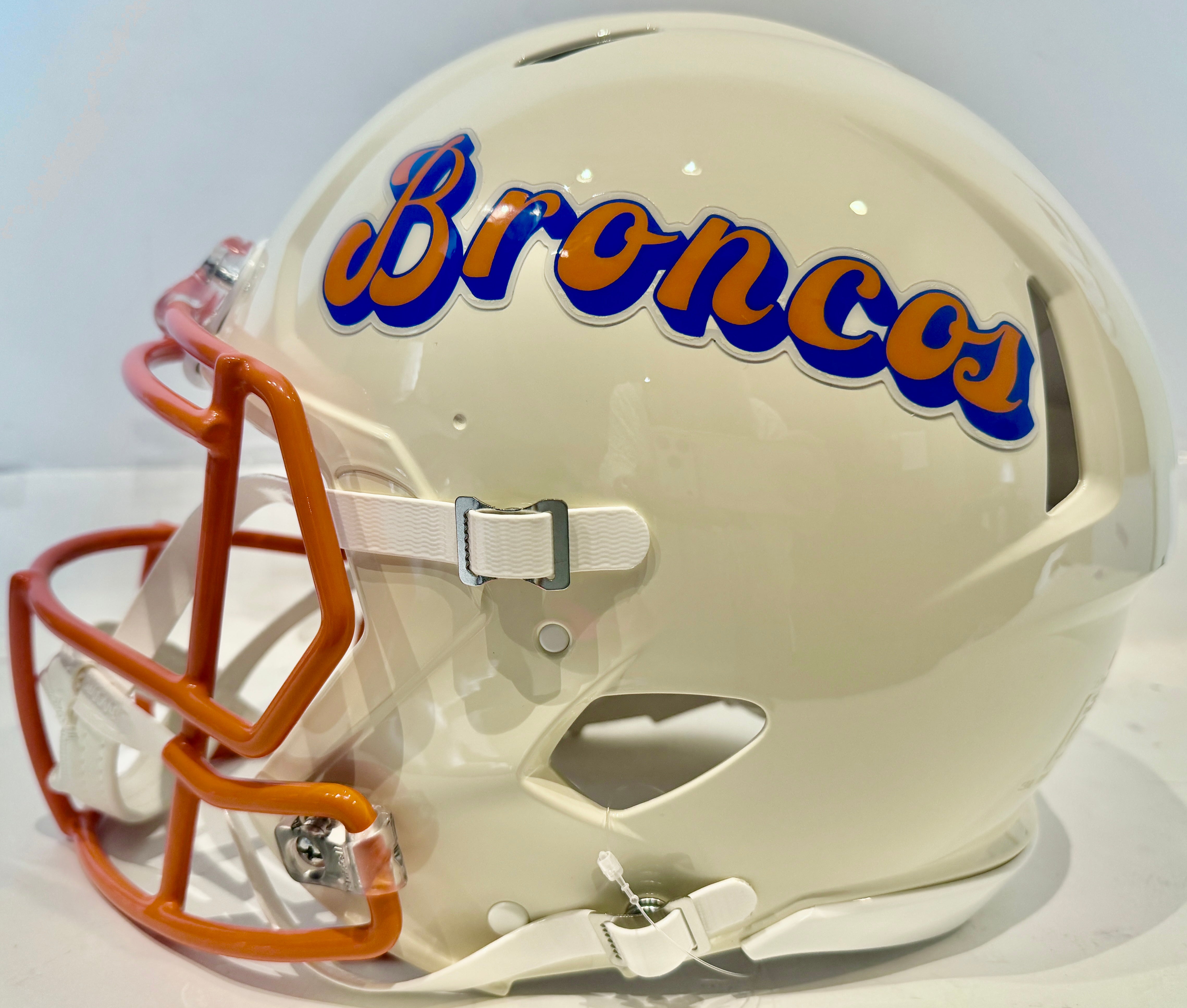 Bo Nix Autographed Denver Broncos Retro NFL Pro Helmet BAS COA - Latitude Sports Marketing