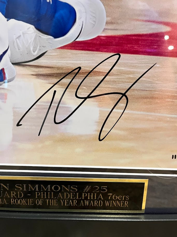 Ben Simmons Autographed 16x20 Photo Framed UDA COA