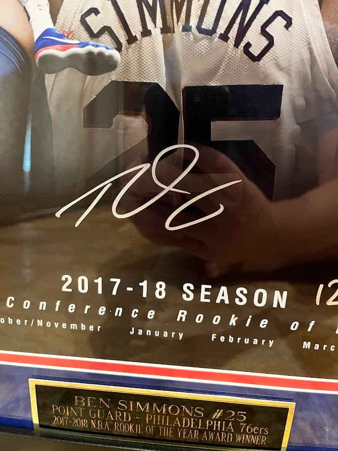 Ben Simmons Autographed ROTY Panoramic Framed UDA COA