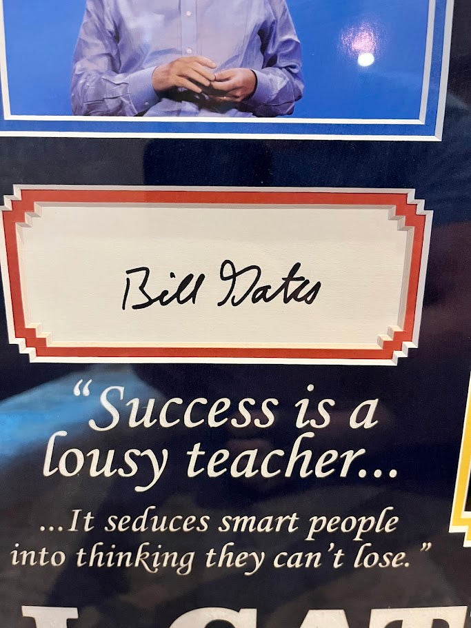 Bill Gates Autographed Card w/ 2 8x10s Framed JSA LOA