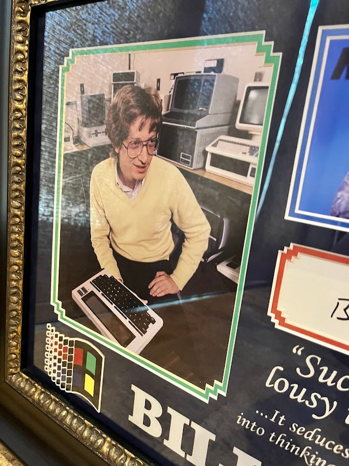 Bill Gates Autographed Card w/ 2 8x10s Framed JSA LOA