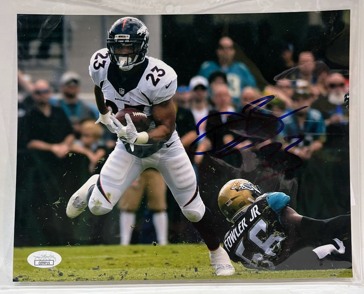 Devontae Booker Autographed 8x10 Photo — Denver Broncos | JSA COA