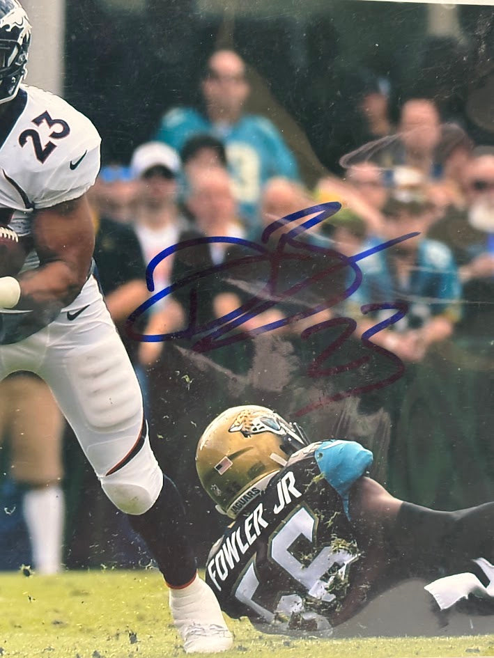 Devontae Booker Autographed 8x10 Photo — Denver Broncos | JSA COA