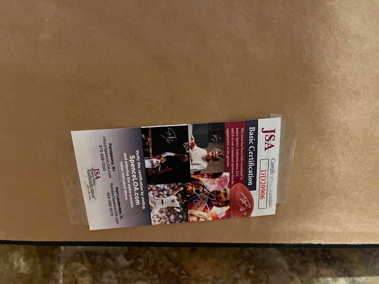 Giannis Antetokounmpo Autographed Basketball w/ Breaking Through Frame JSA COA