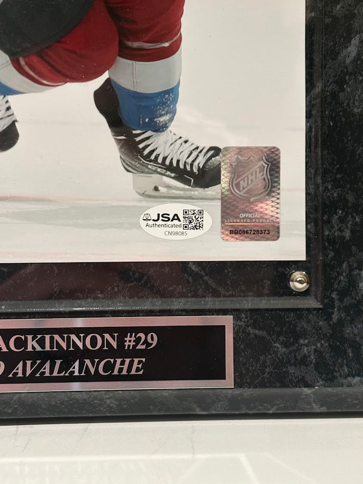 Nathan MacKinnon Autographed 8x10 Photo with Plaque — Colorado Avalanche | JSA COA