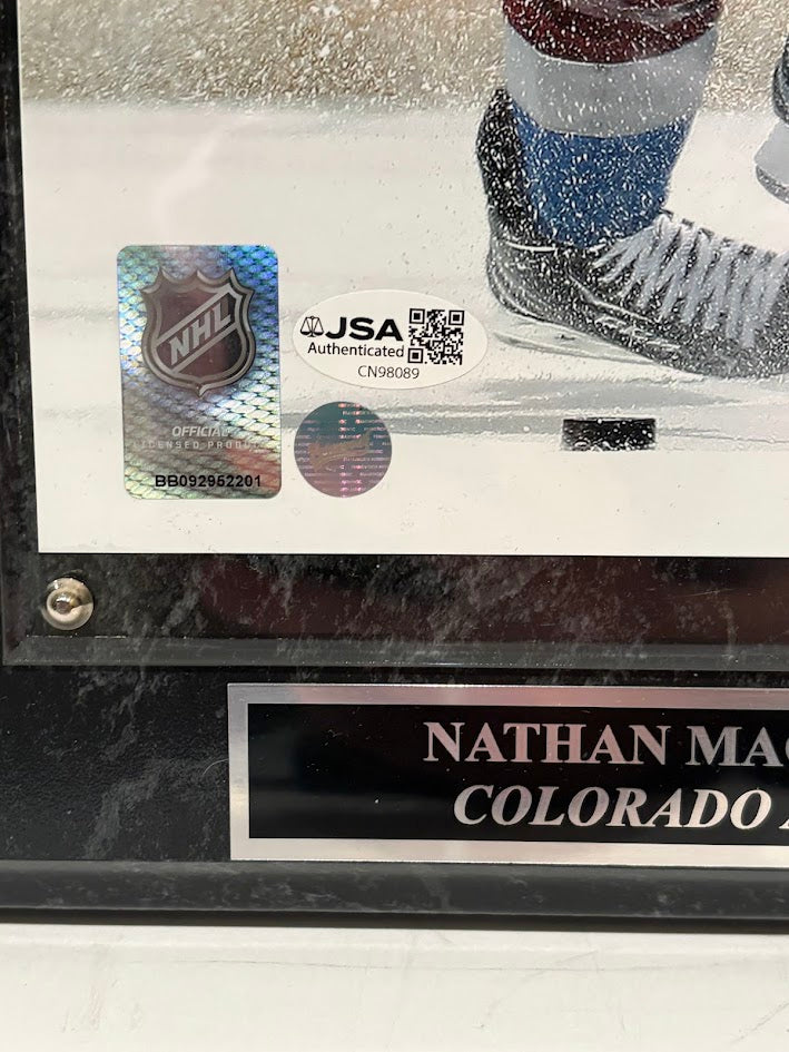 Nathan MacKinnon Autographed 8x10 Photo with Plaque — Colorado Avalanche | JSA COA