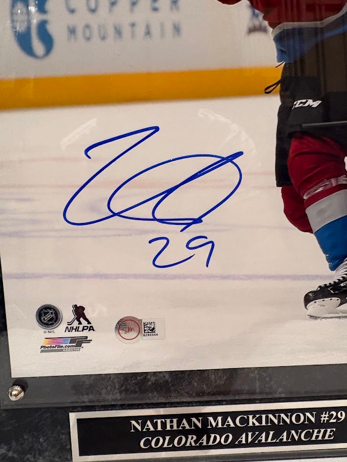 Nathan MacKinnon Autographed 8x10 Photo with Plaque — Colorado Avalanche | JSA COA