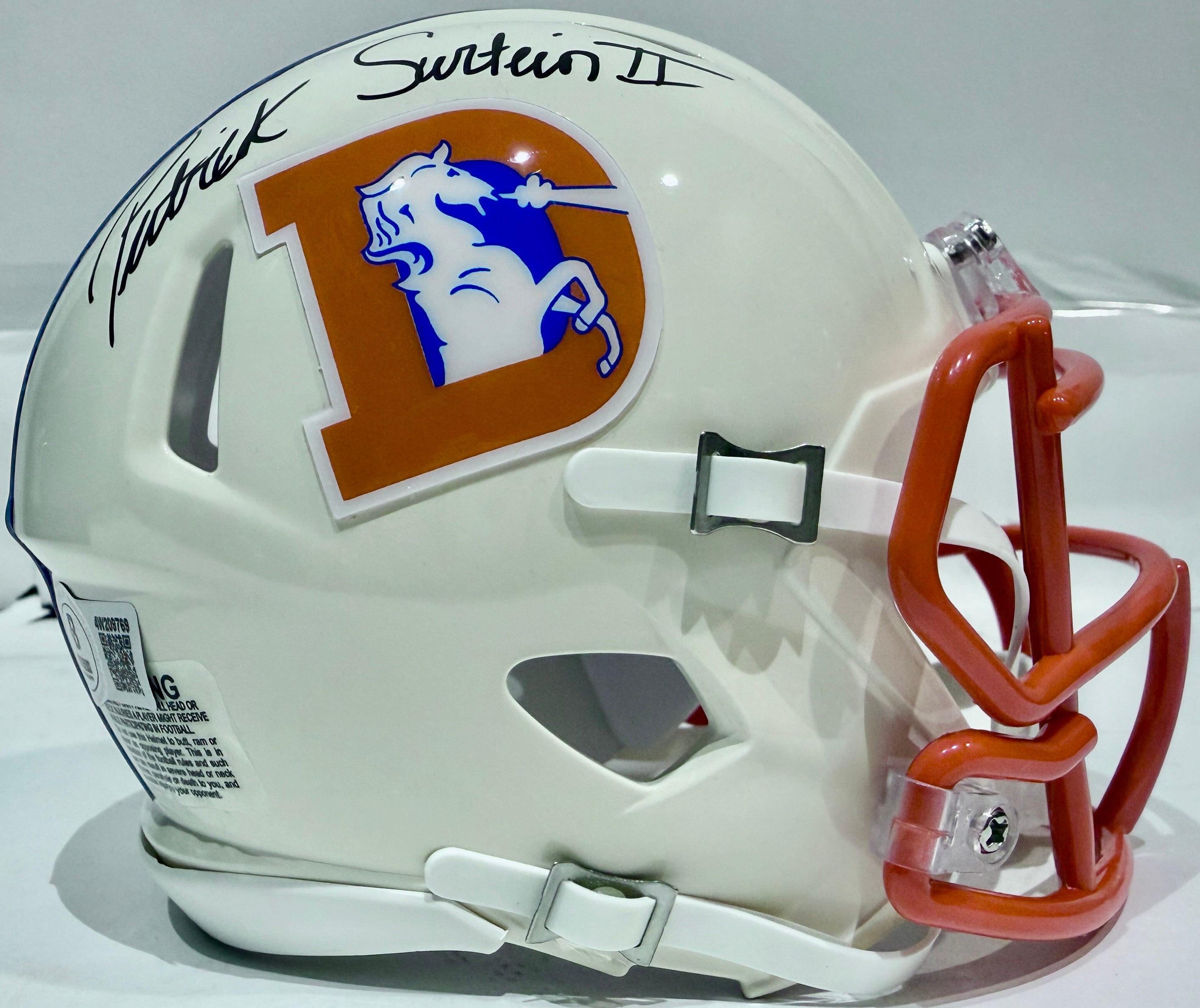 Patrick Surtain II Autographed Denver Broncos Retro Mini Helmet BAS COA
