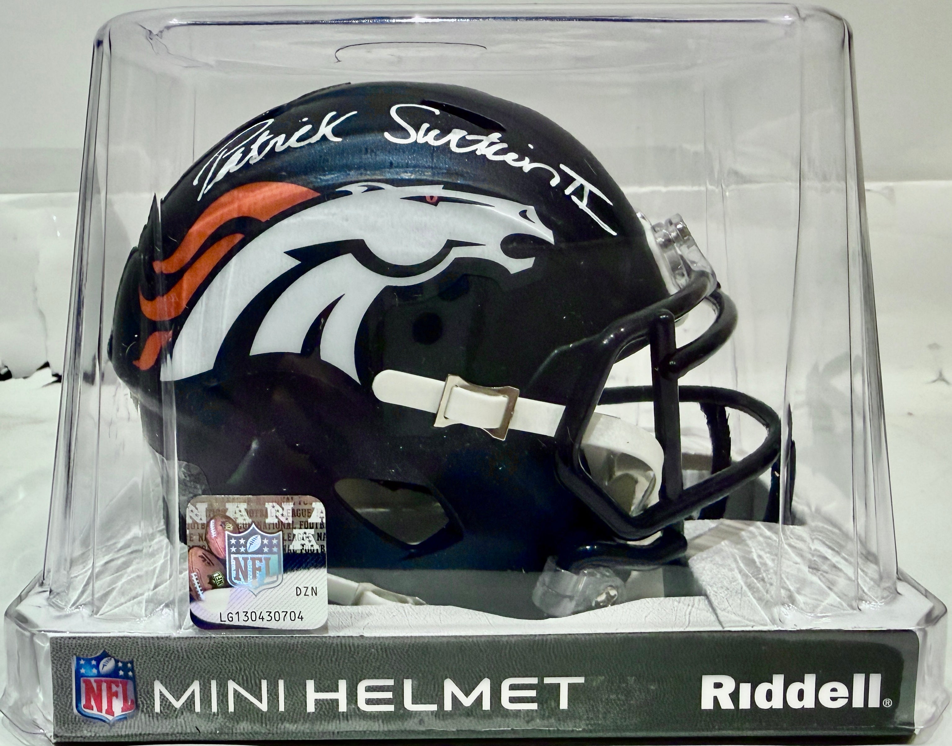 Patrick Surtain II Autographed Denver Broncos Navy Mini Helmet BAS COA
