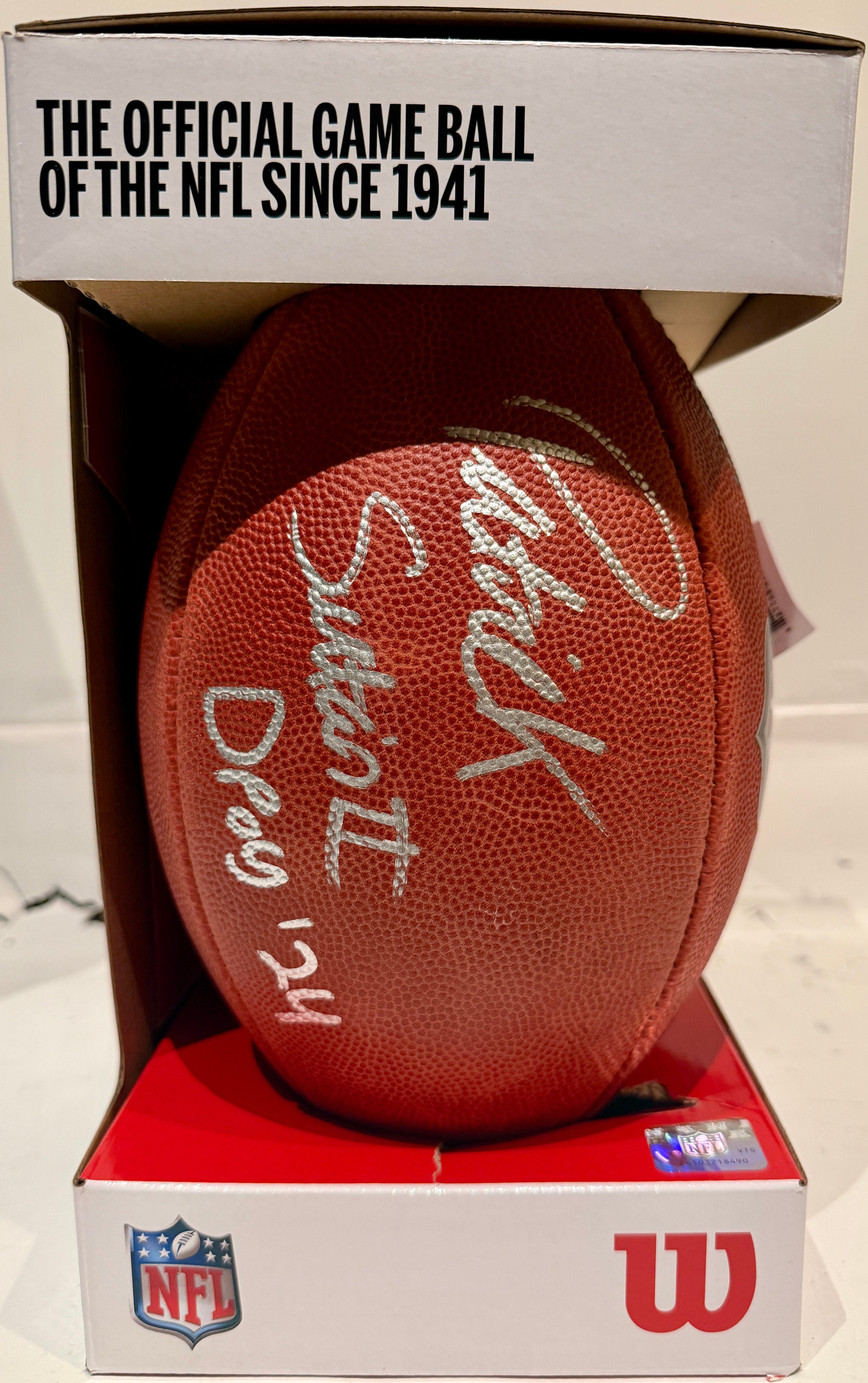 Patrick Surtain II Autographed Denver Broncos NFL Football Inscribed "DPOY '24" BAS COA