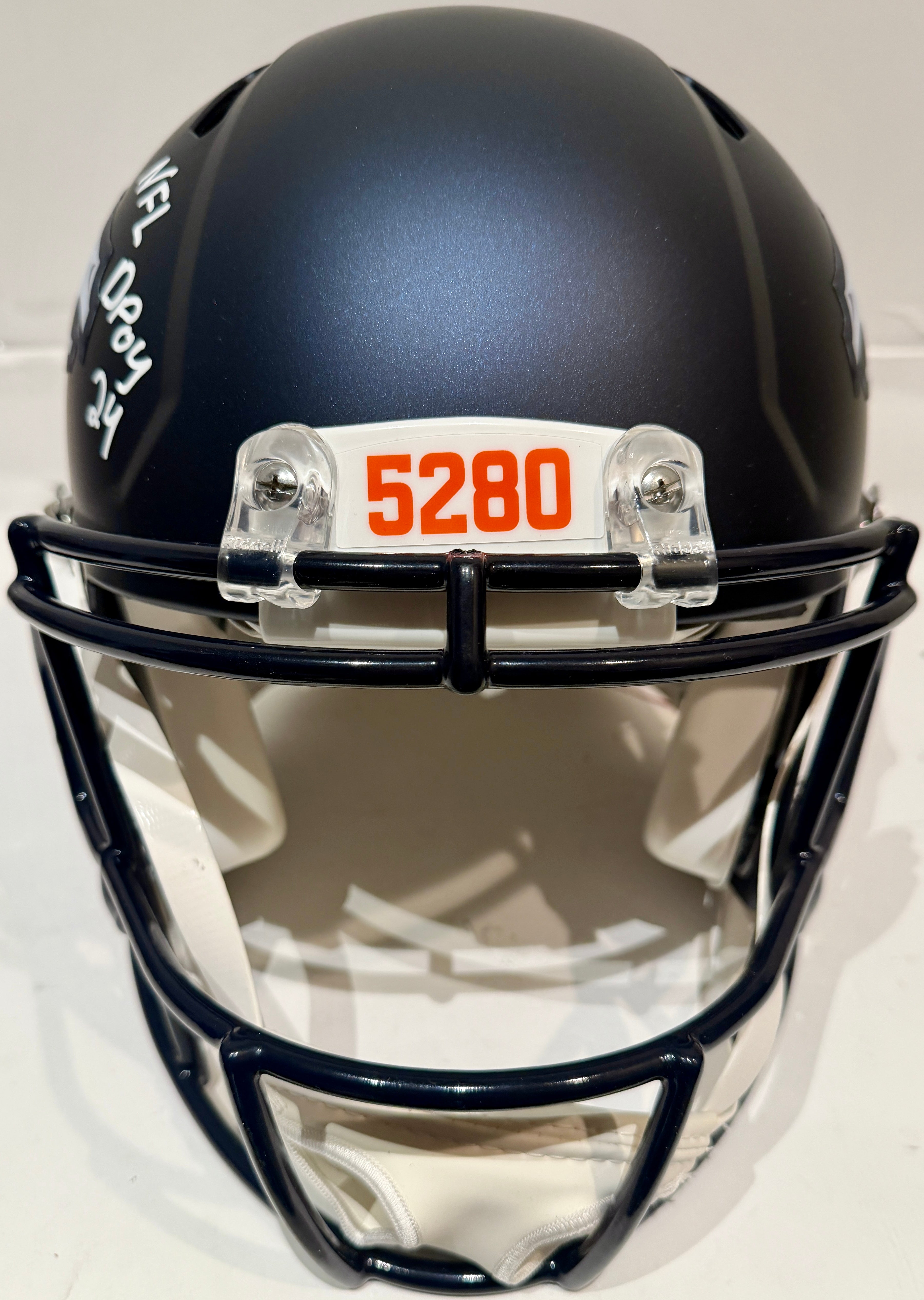Patrick Surtain II Autographed Denver Broncos Navy NFL Pro Helmet Inscribed "NFL DPOY 24" BAS COA