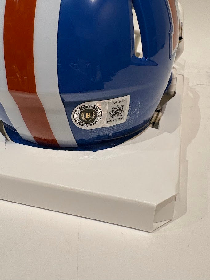 Jonah Elliss Autographed Denver Broncos "D" Logo Mini Helmet — BAS COA