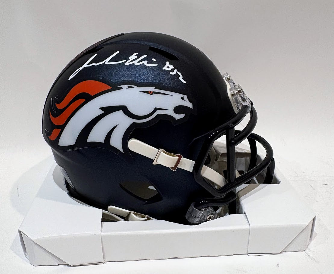Jonah Elliss Autographed Denver Broncos Navy Mini Helmet — BAS COA