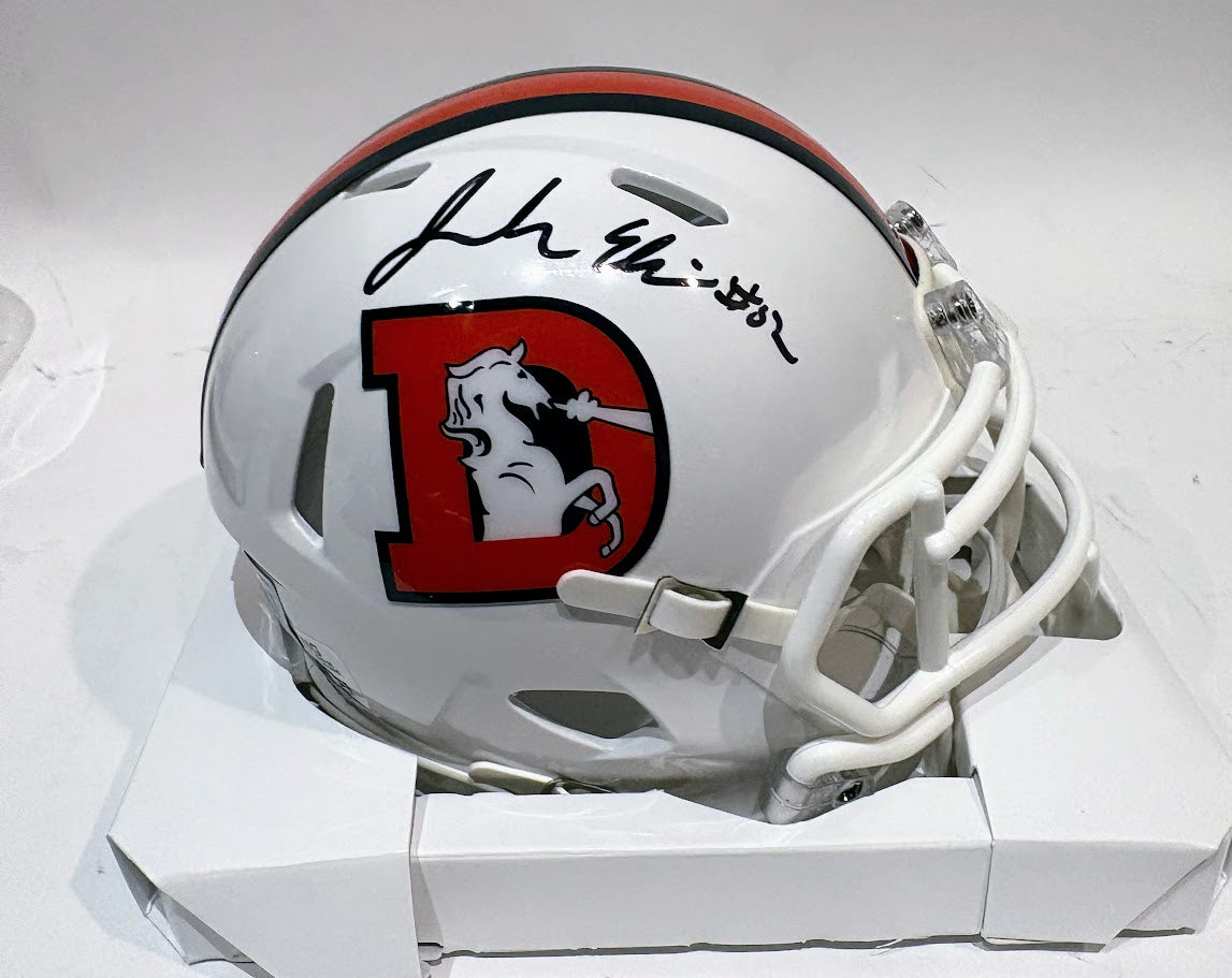 Jonah Elliss Autographed Denver Broncos Snowcapped Mini Helmet — BAS COA