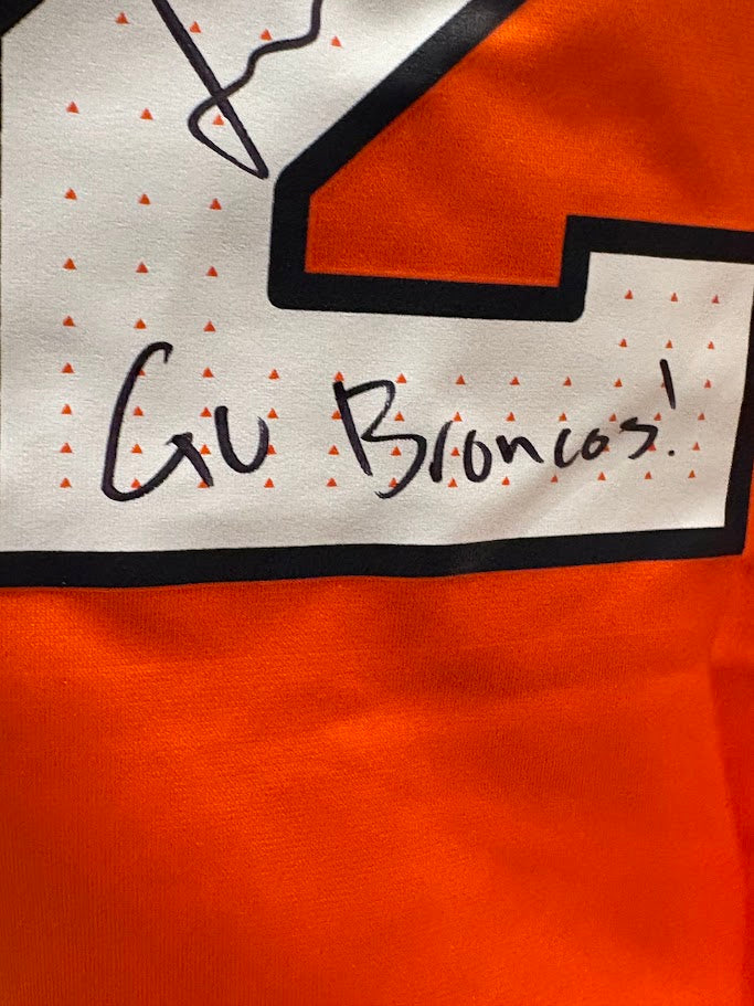 Jonah Elliss Autographed Denver Broncos Orange Nike Jersey Inscribed "Go Broncos!" — BAS COA