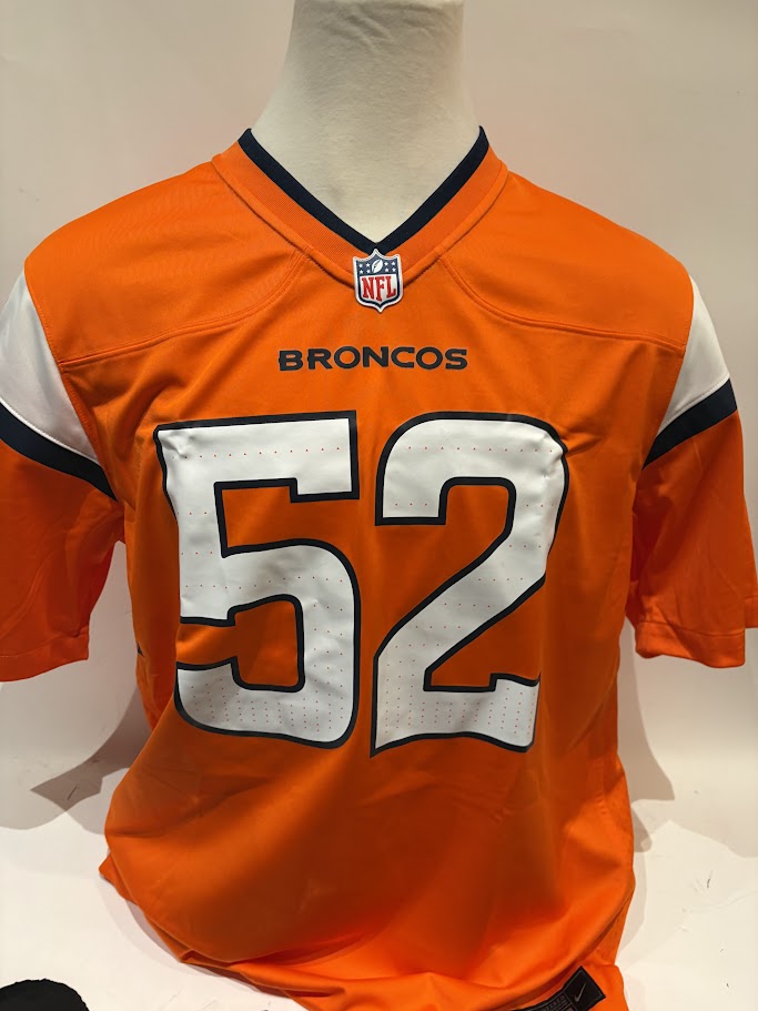 Jonah Elliss Autographed Denver Broncos Orange Nike Jersey Inscribed "Go Broncos!" — BAS COA