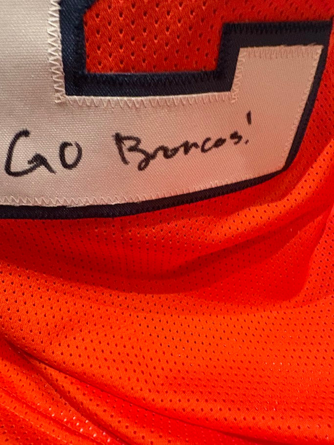 Jonah Elliss Autographed Denver Broncos Orange Jersey Inscribed "Go Broncos!" — BAS COA