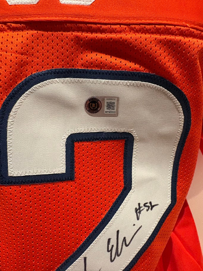 Jonah Elliss Autographed Denver Broncos Orange Jersey Inscribed "Go Broncos!" — BAS COA
