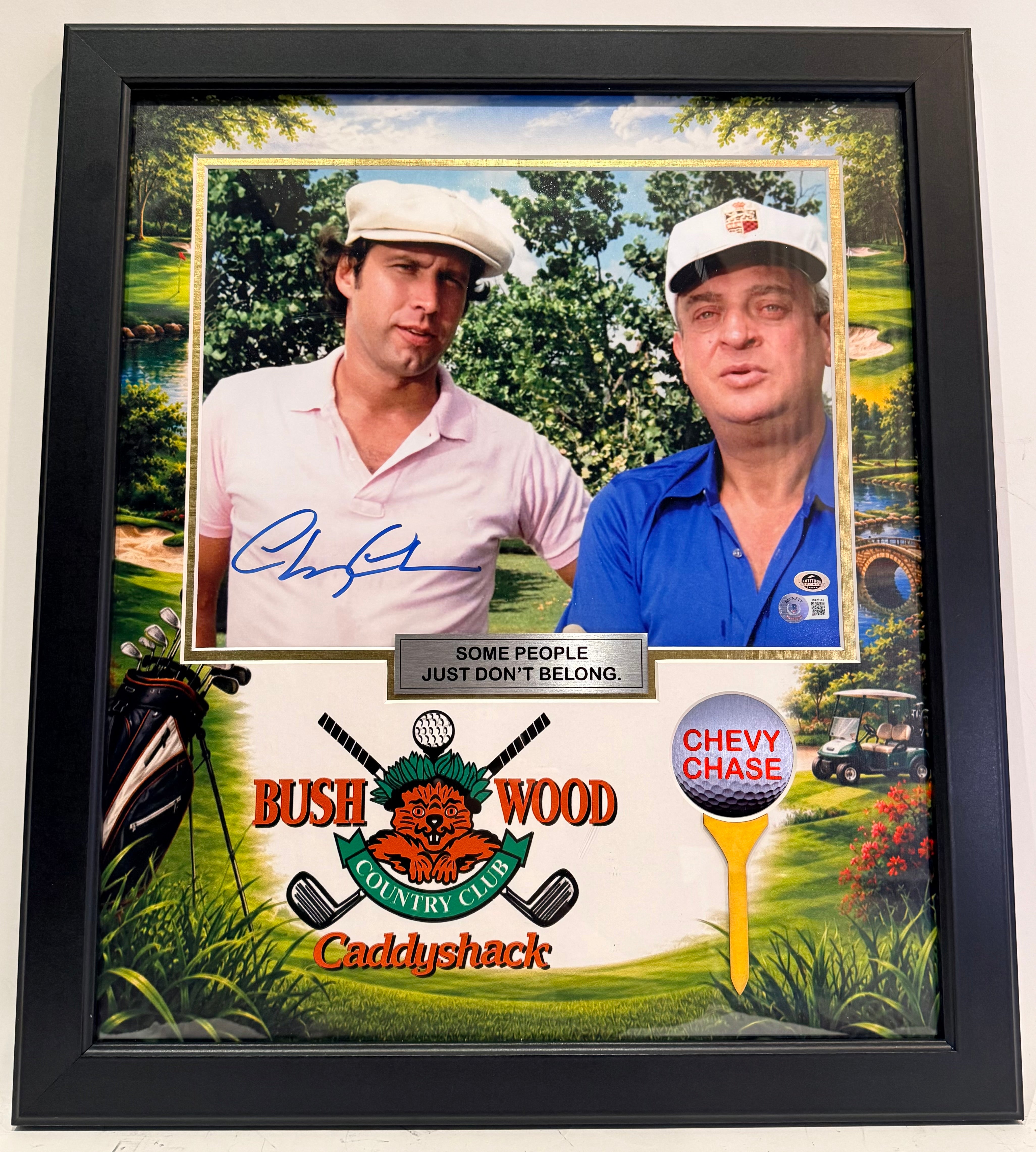 Chevy Chase Autographed Caddyshack Photo Collage BAS COA – 22.5" H x 19.5" W Framed