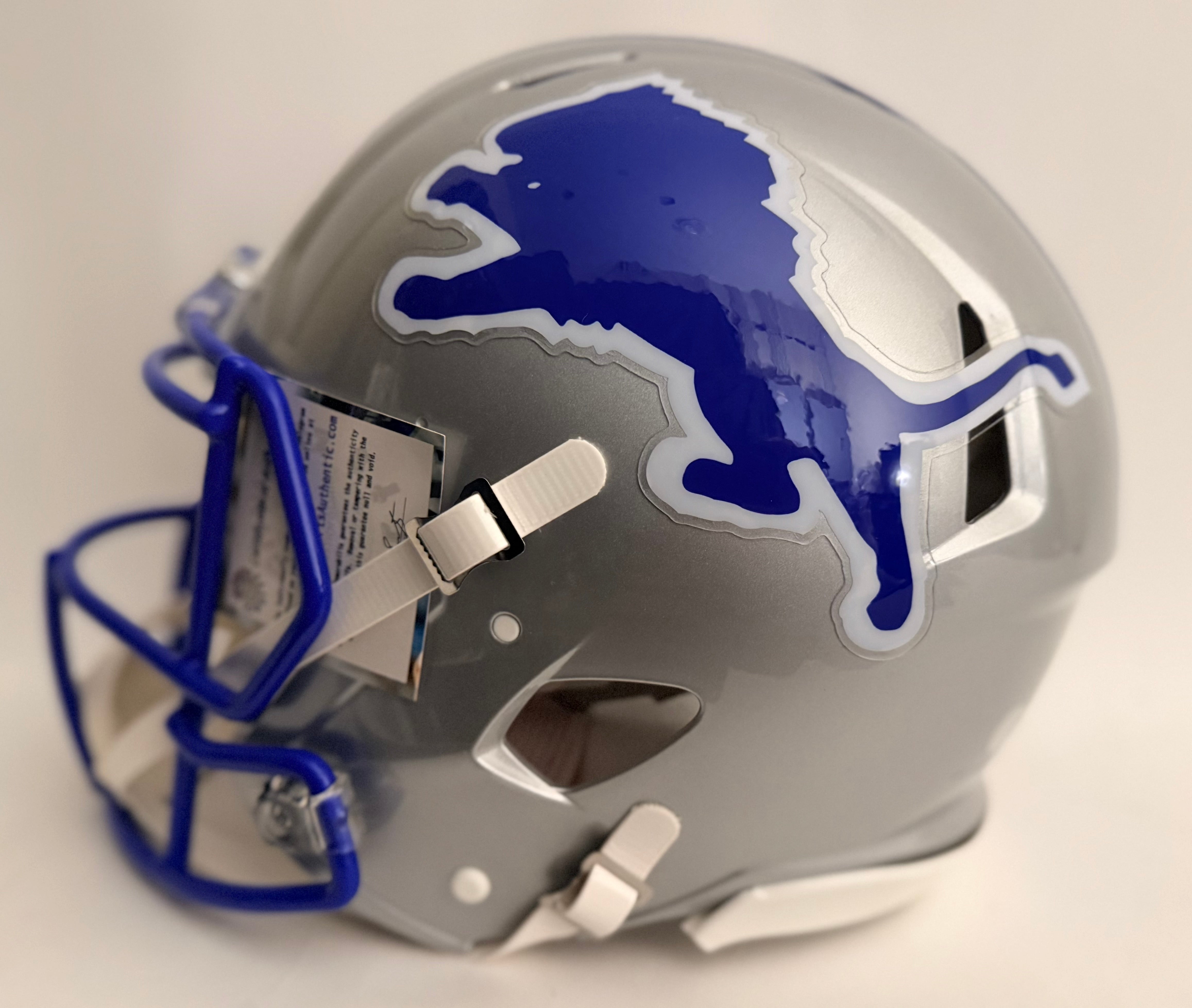 Barry Sanders Autographed Detroit Lions Full-Size Pro Helmet — BAS COA
