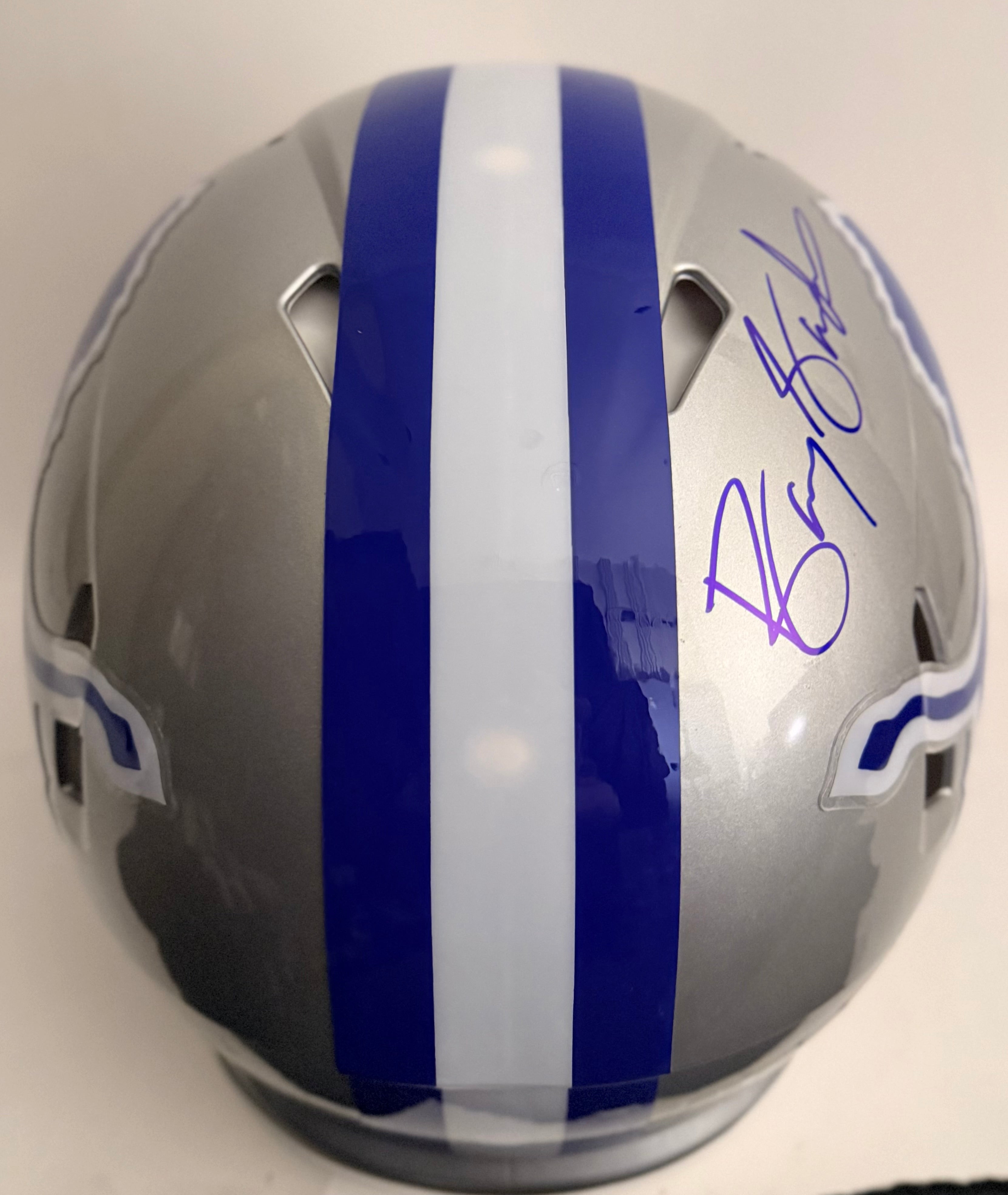 Barry Sanders Autographed Detroit Lions Full-Size Pro Helmet — BAS COA