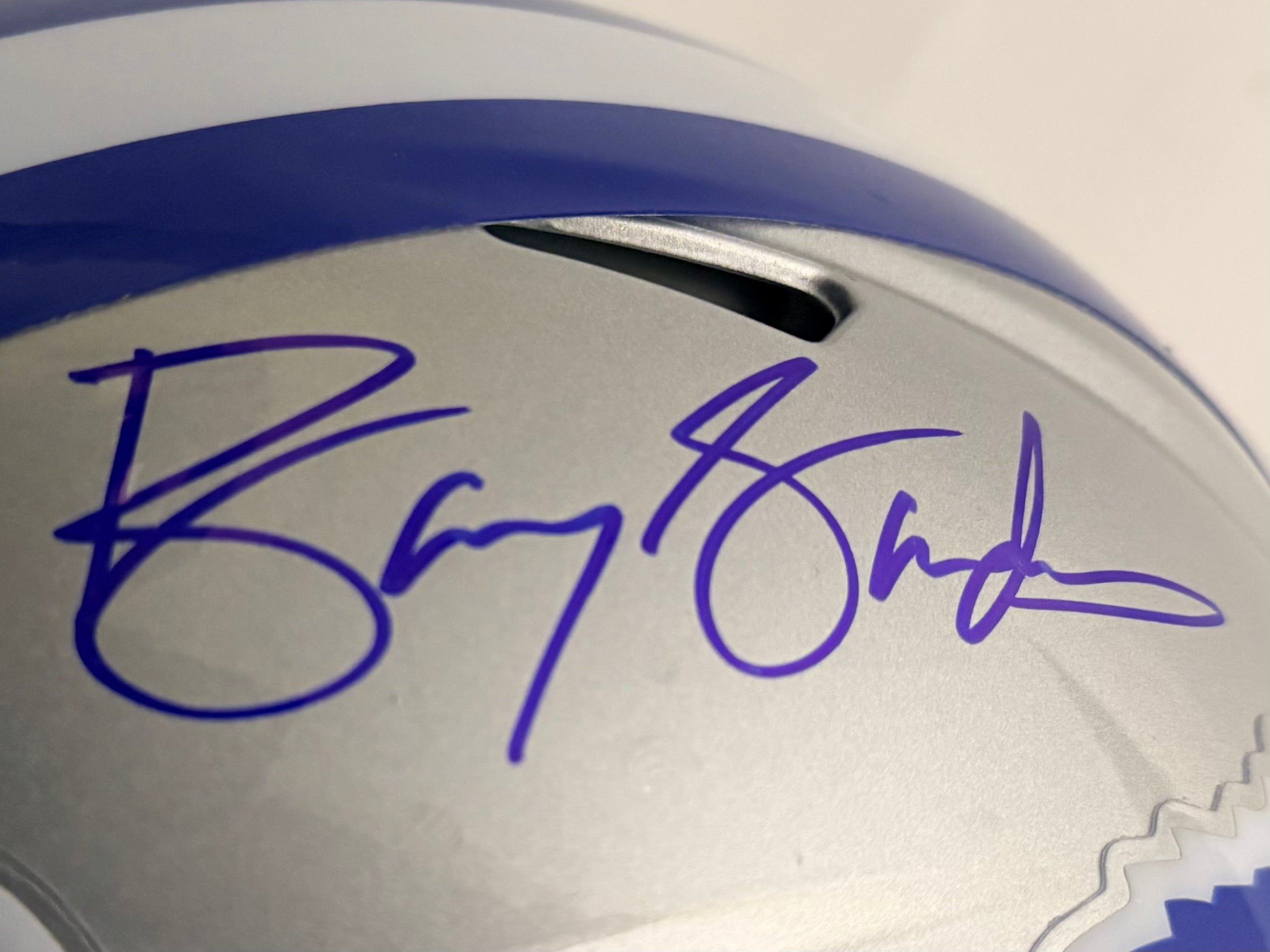 Barry Sanders Autographed Detroit Lions Full-Size Pro Helmet — BAS COA