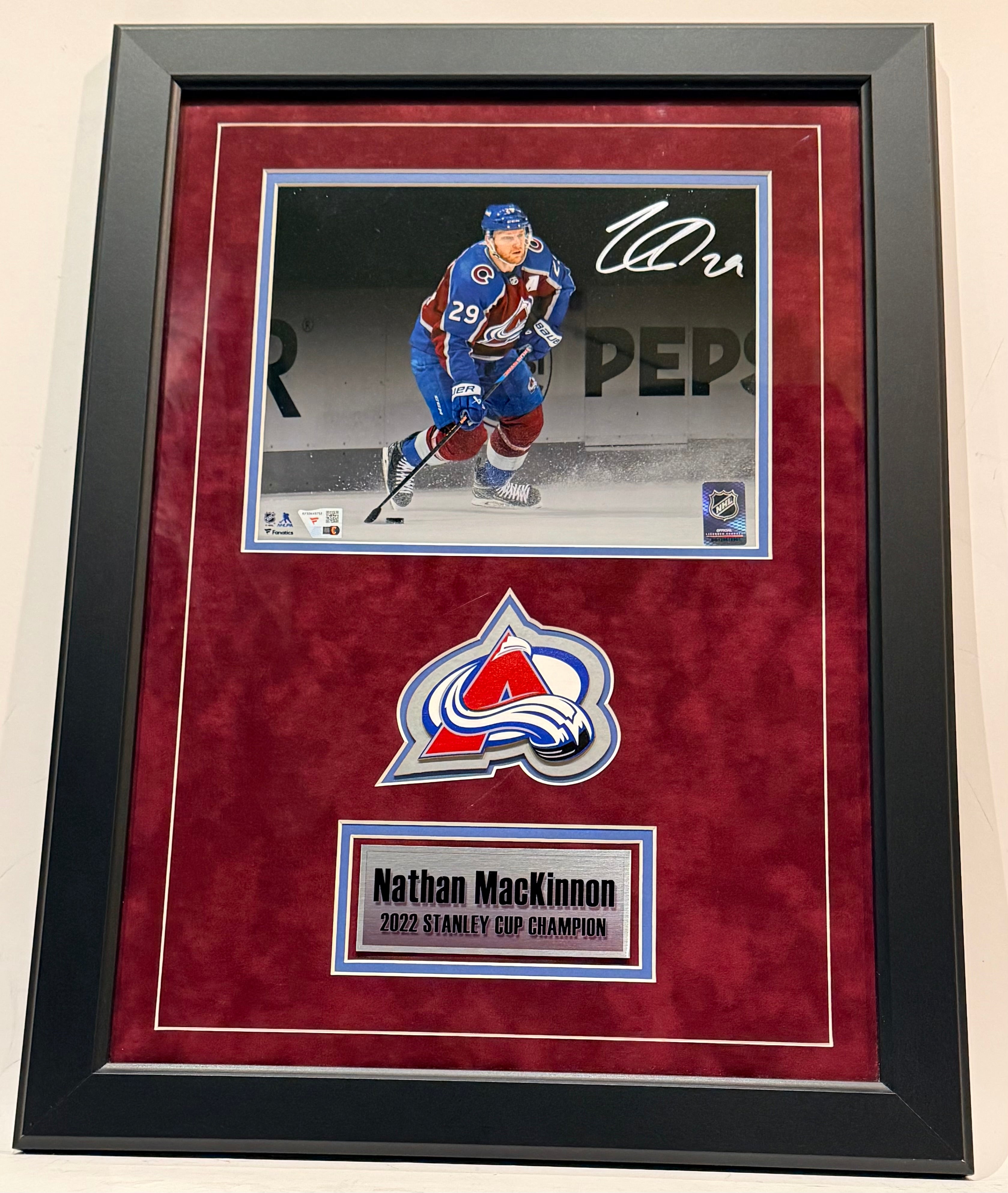 Nathan MacKinnon Signed 8x10 Photo – Deluxe Framed Colorado Avalanche Fanatics Authentic COA