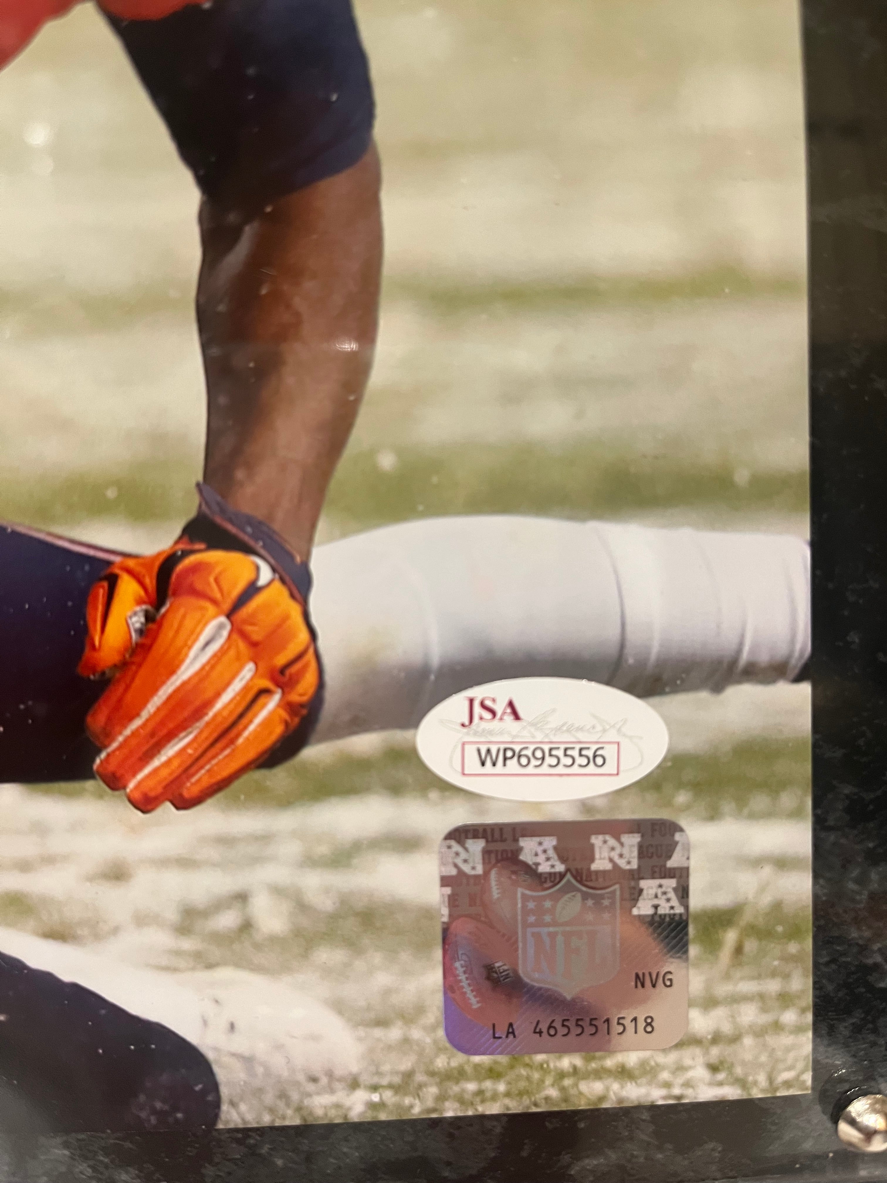 Emmanuel Sanders Autographed 8x10 Photo with Plaque — Denver Broncos | JSA COA