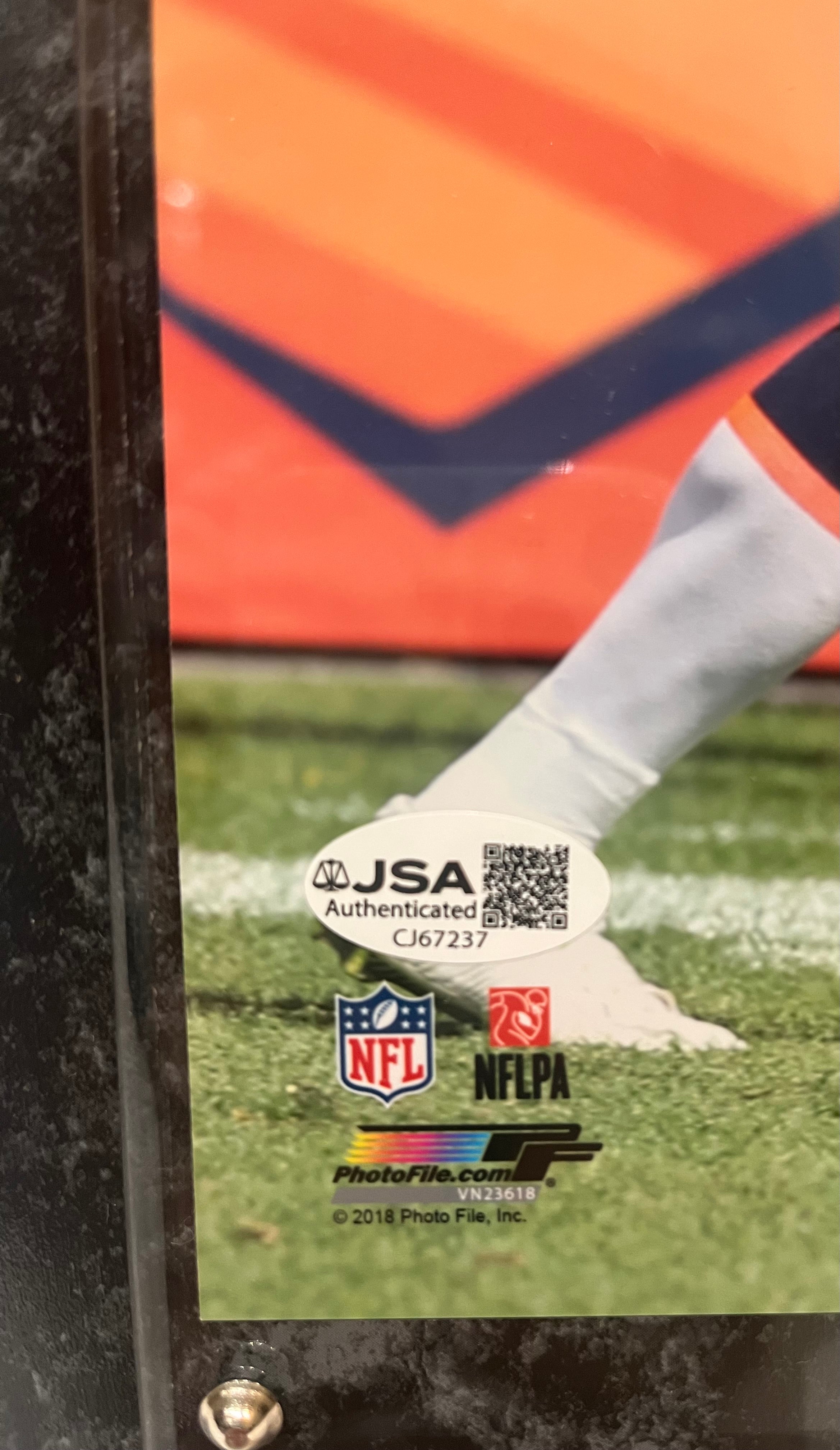 Phillip Lindsay Autographed 8x10 Photo — Denver Broncos | Display Plaque, JSA COA, Pro Bowl RB