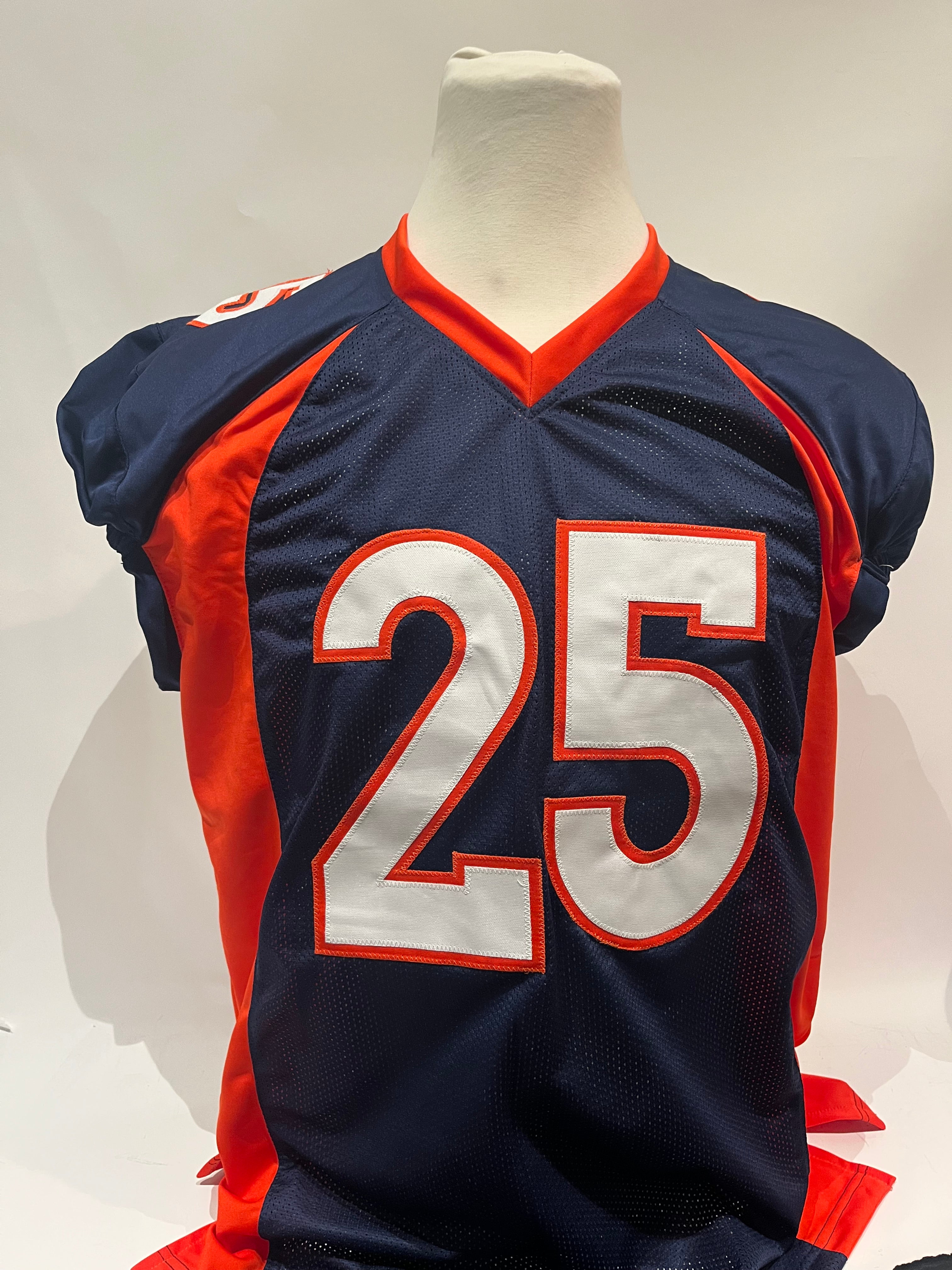 Chris Harris Jr. Autographed & Inscribed "SB 50 Champs" & "Strap" Navy Jersey BAS COA