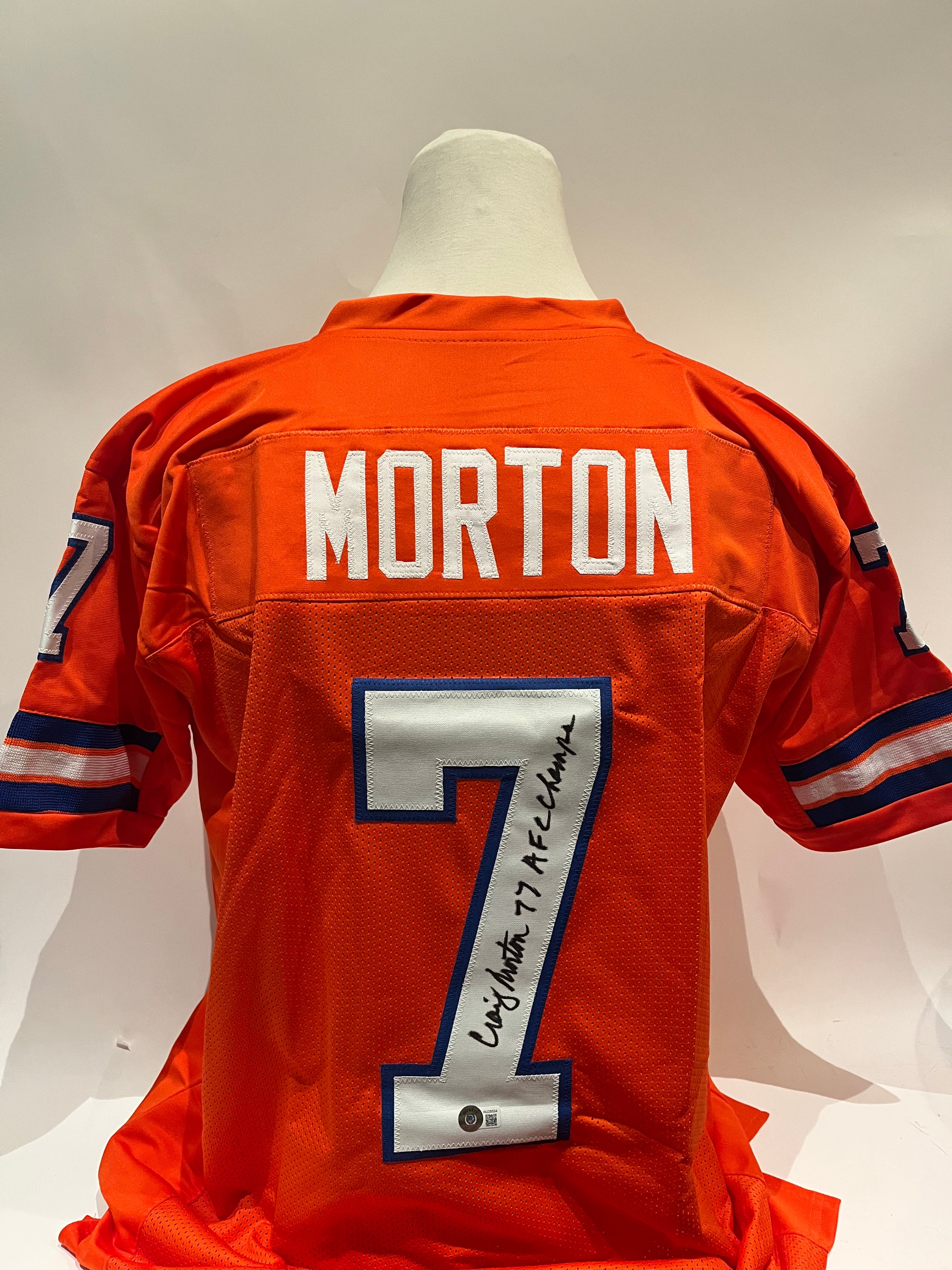 Craig Morton Denver Broncos Autographed & Inscribed Custom Jersey BAS COA