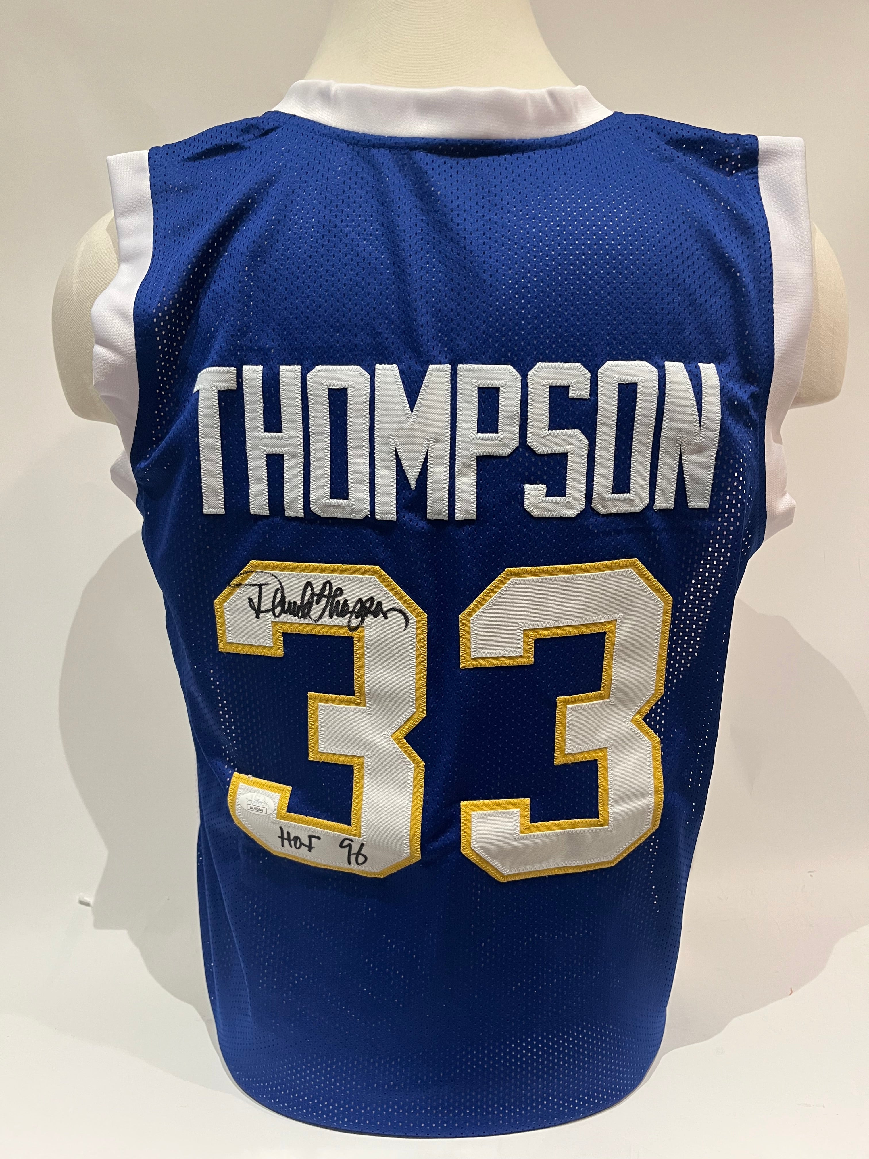 David Thompson Denver Nuggets Autographed & Inscribed Jersey JSA COA