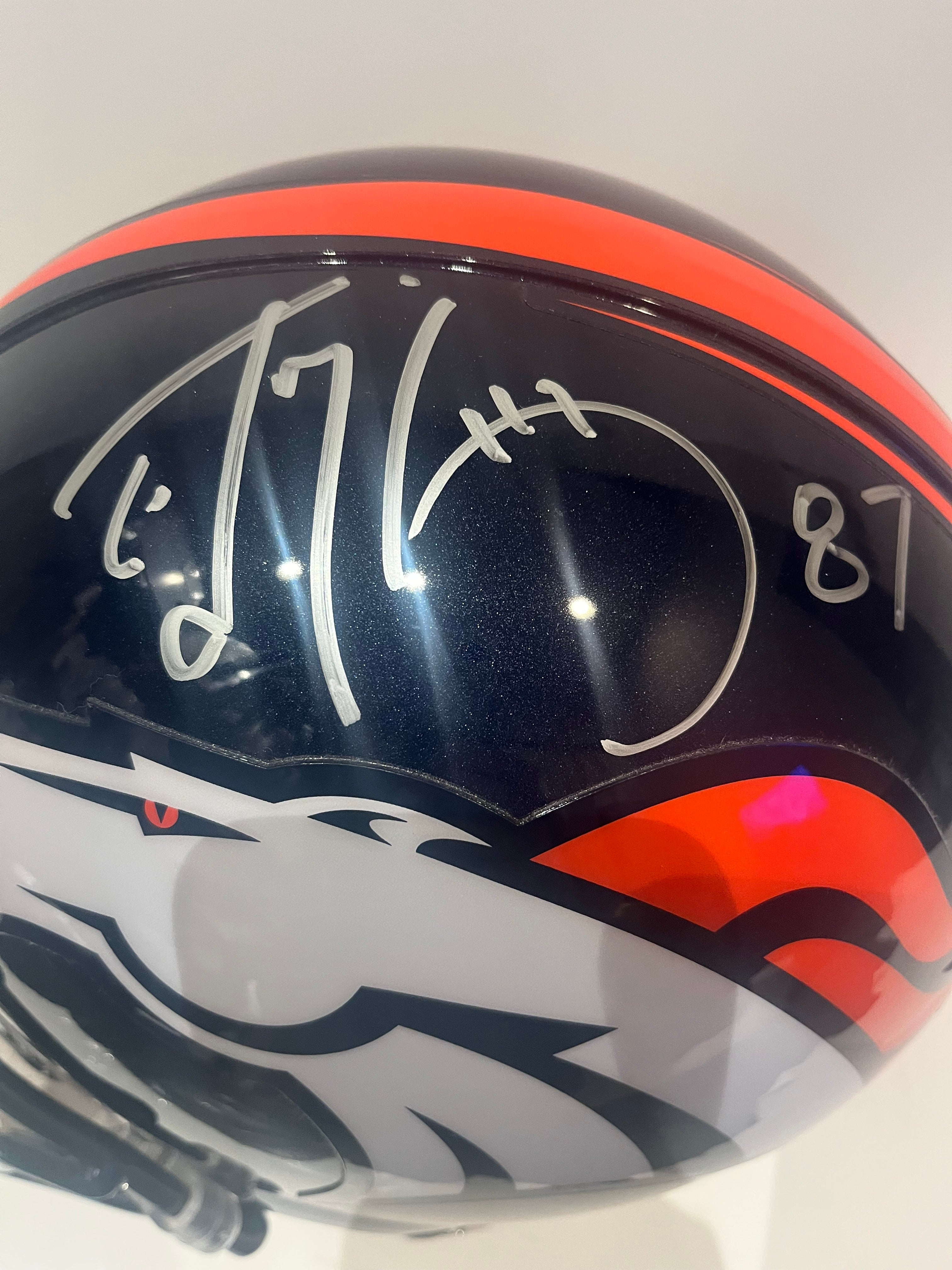 Ed McCaffrey Autographed Denver Broncos Navy Pro Helmet | BAS COA