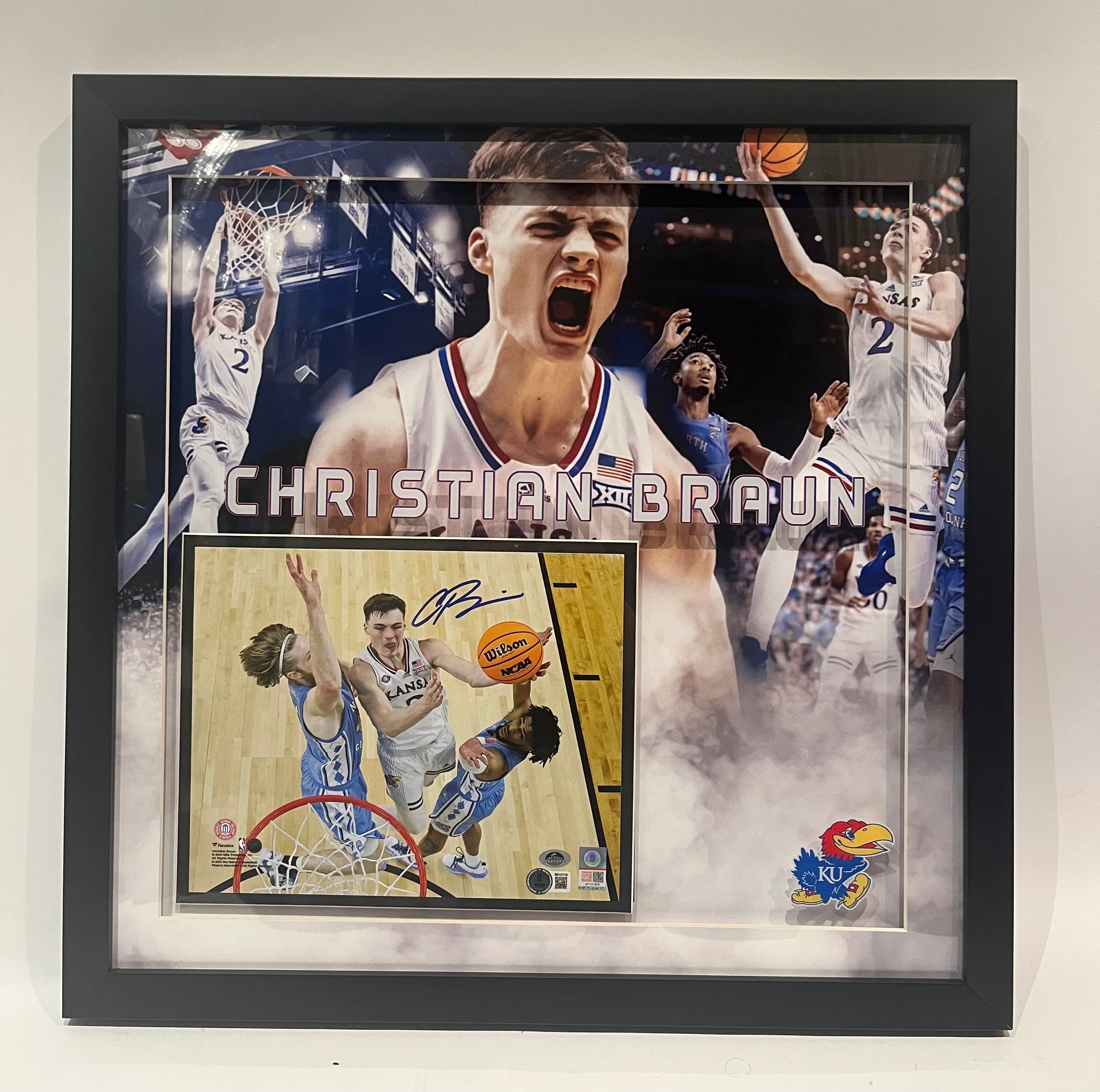 Christian Braun Autographed Kansas Jayhawks 8x10 Photo – 3D Framed | BAS COA