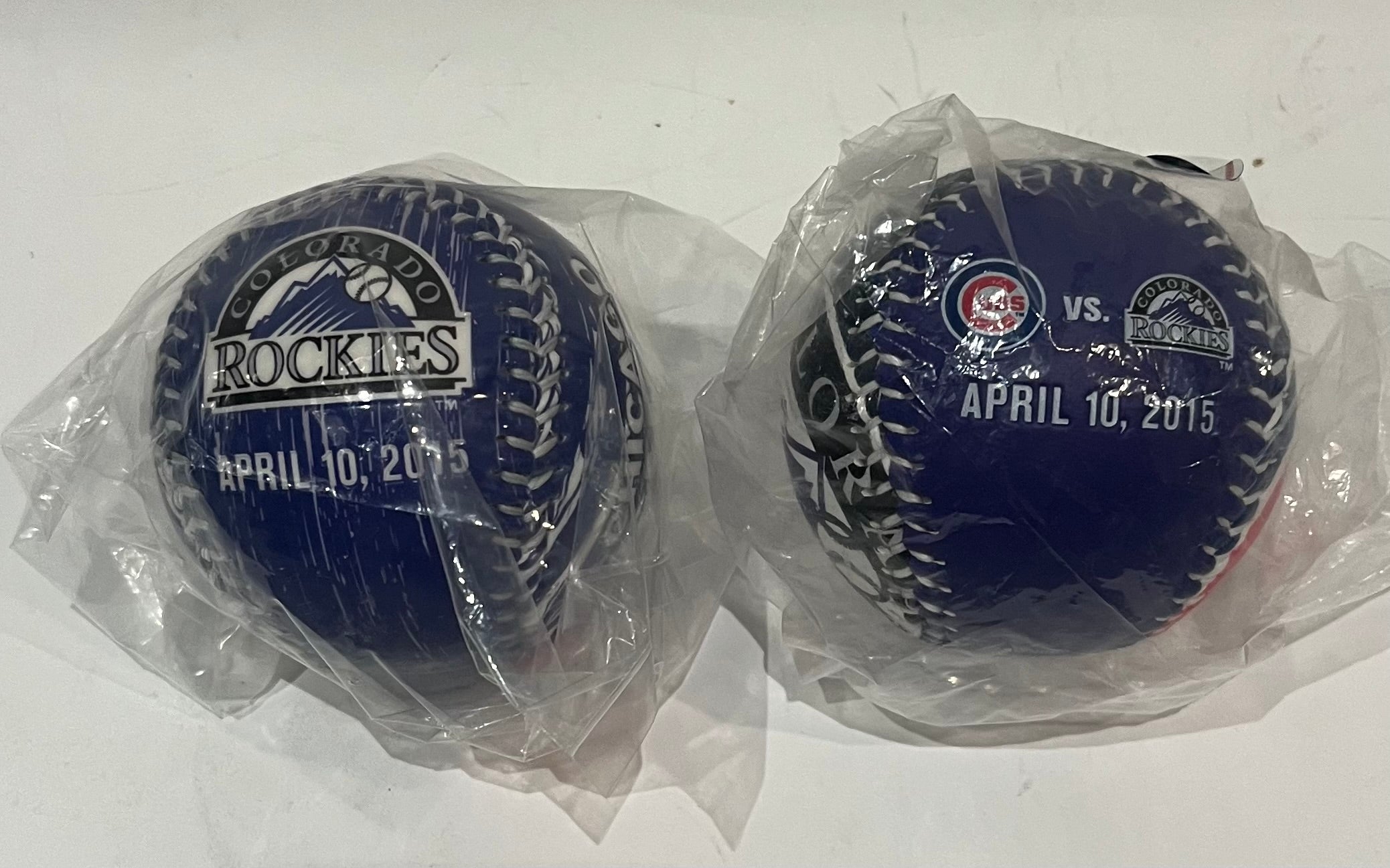 Colorado Rockies vs. Chicago Cubs Opening Day Baseballs | 2015 (Set of 2)