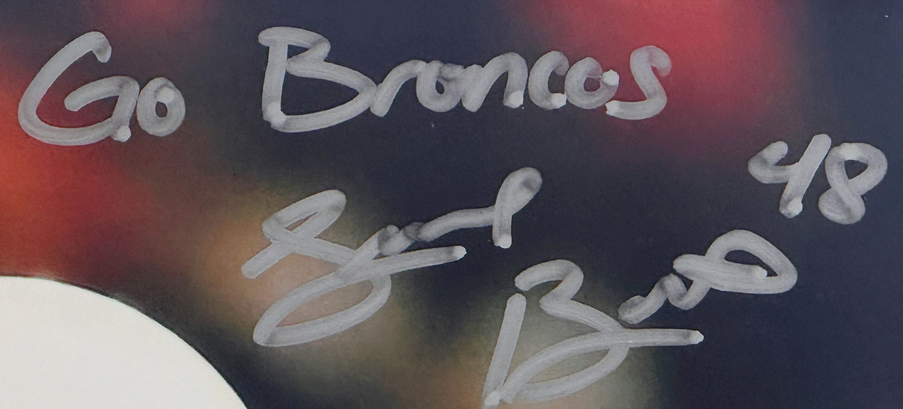 Shaquil Barrett Autographed 8x10 Photograph Inscribed "Go Broncos" (James Spence COA)