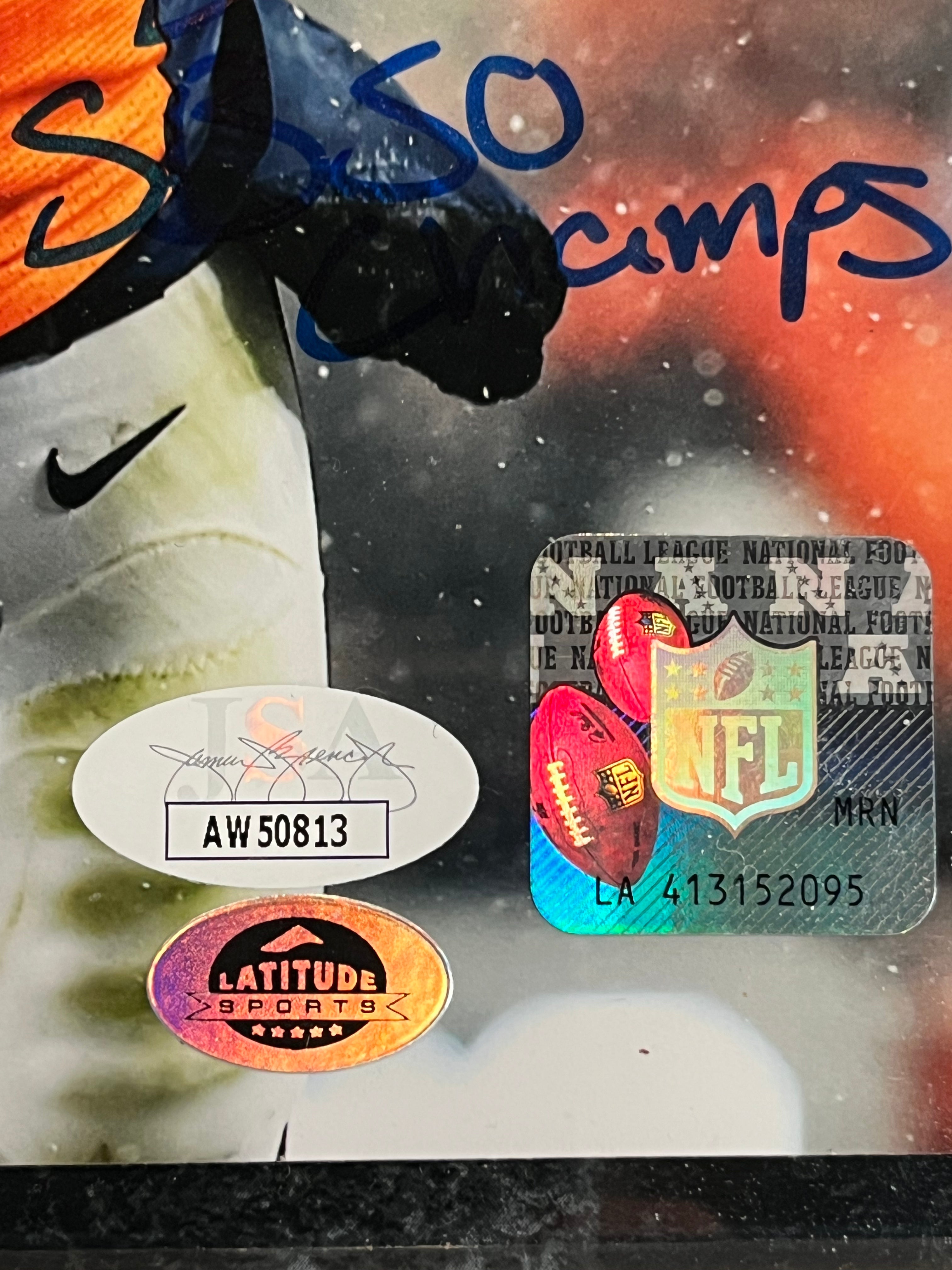 Shaq Barrett Autographed/Inscribed Denver Broncos 10x8 Photo/Plaque JSA COA - Latitude Sports Marketing
