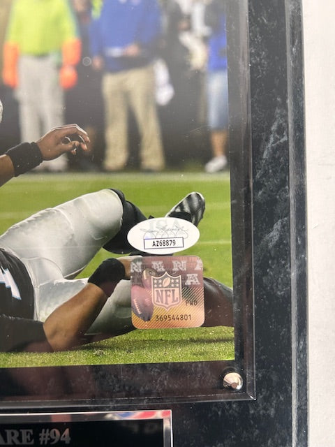 Demarcus Ware Autographed 8x10 Photo with Plaque JSA COA